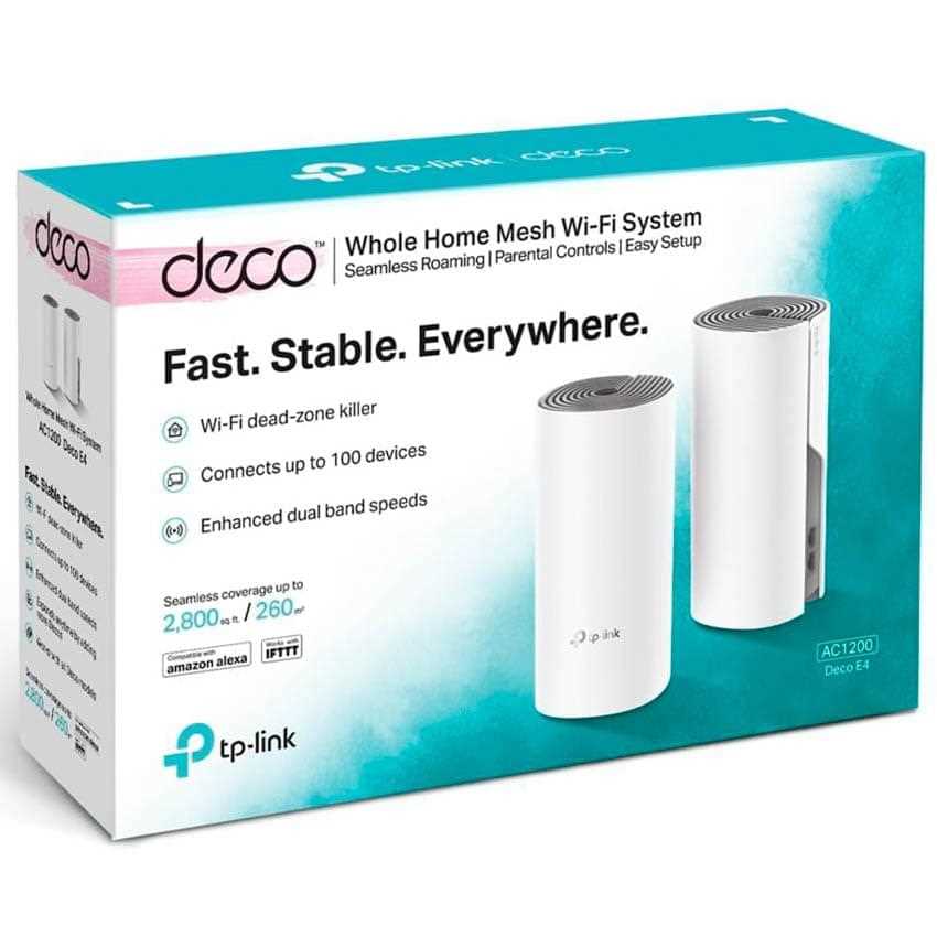 AMPLIFICADOR TP-LINK DECO E4 PACK X2 MESH AC1200