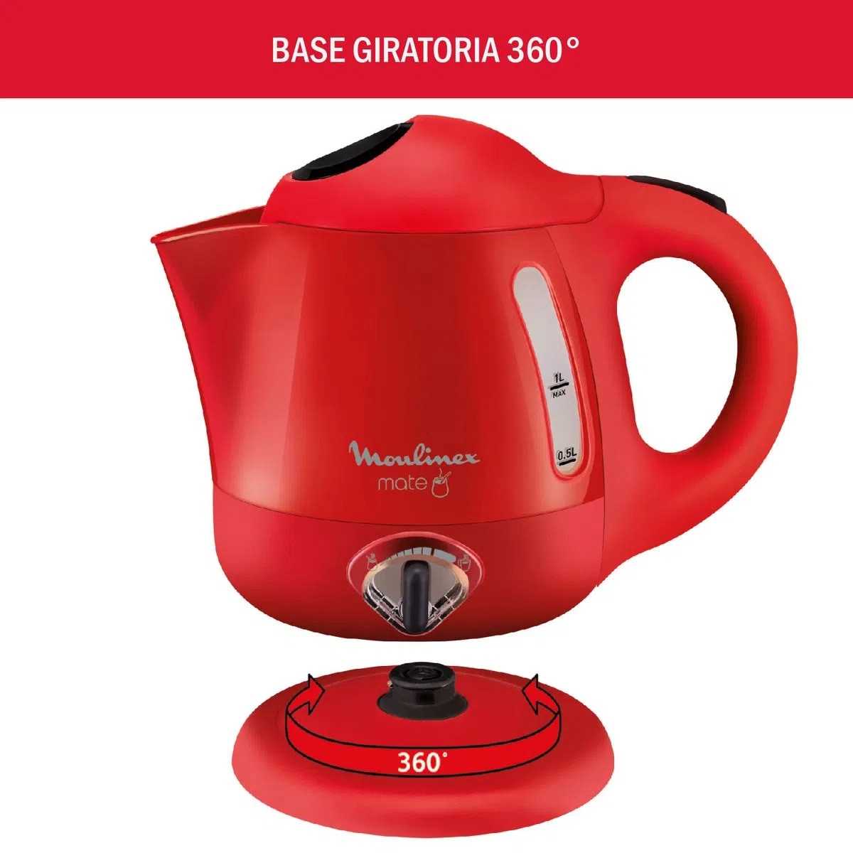 PAVA ELECTRICA MOULINEX 1L C/CORTE AUT. ROJA BY297F58