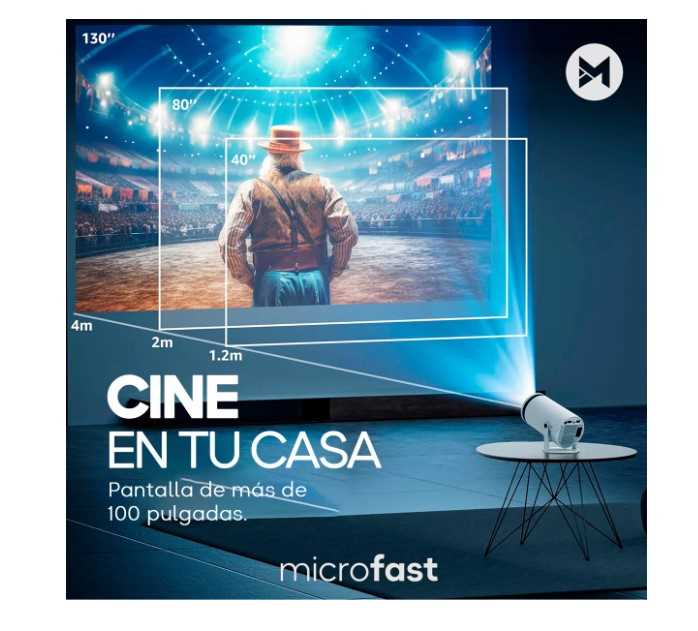PROYECTOR MICROFAST ANDROID 1G/8G FHD WIFI/BLUETHOOT