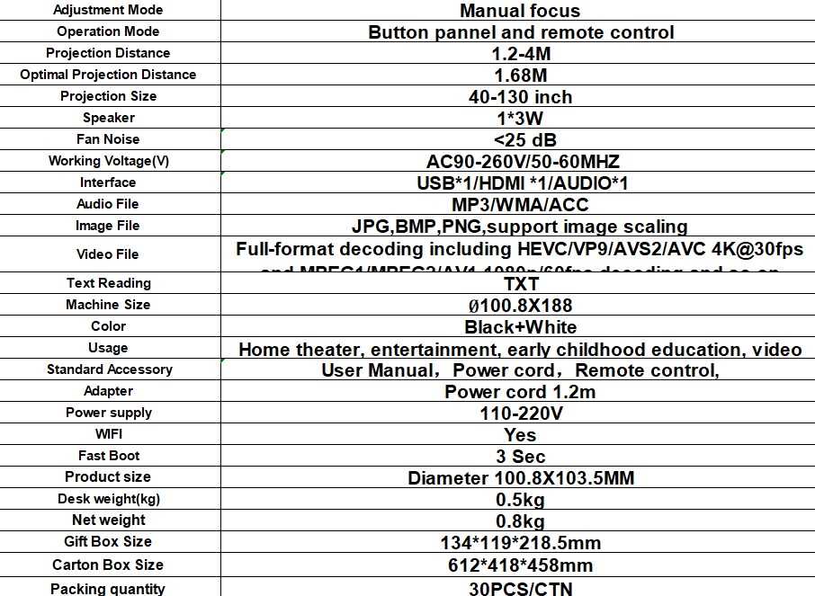 PROYECTOR MICROFAST ANDROID 1G/8G FHD WIFI/BLUETHOOT