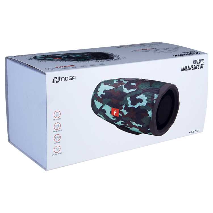 PARLANTE BLUETOOTH NOGANET NG-BT674 2X3W CAMO