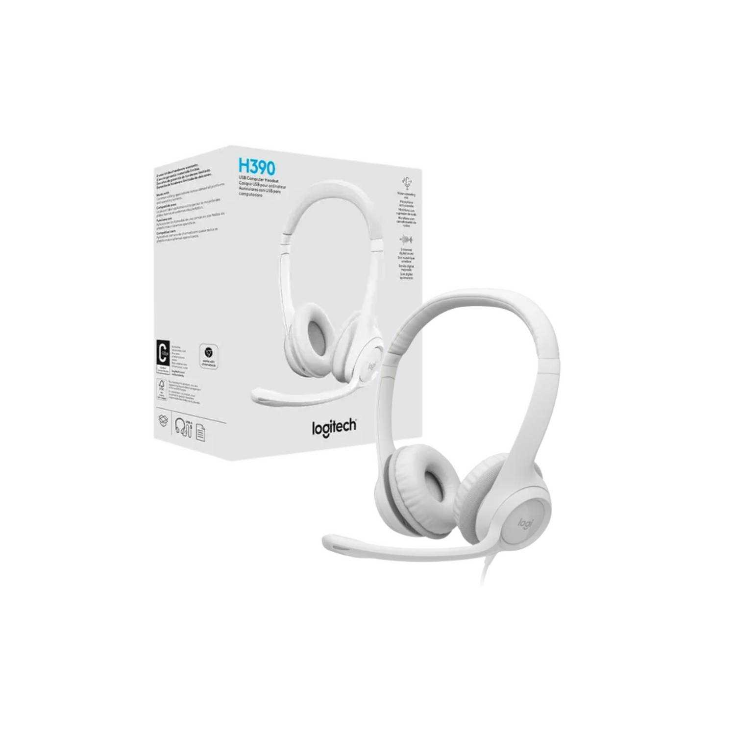 AURICULAR LOGITECH H390 WHITE VINCHA C/MIC USB
