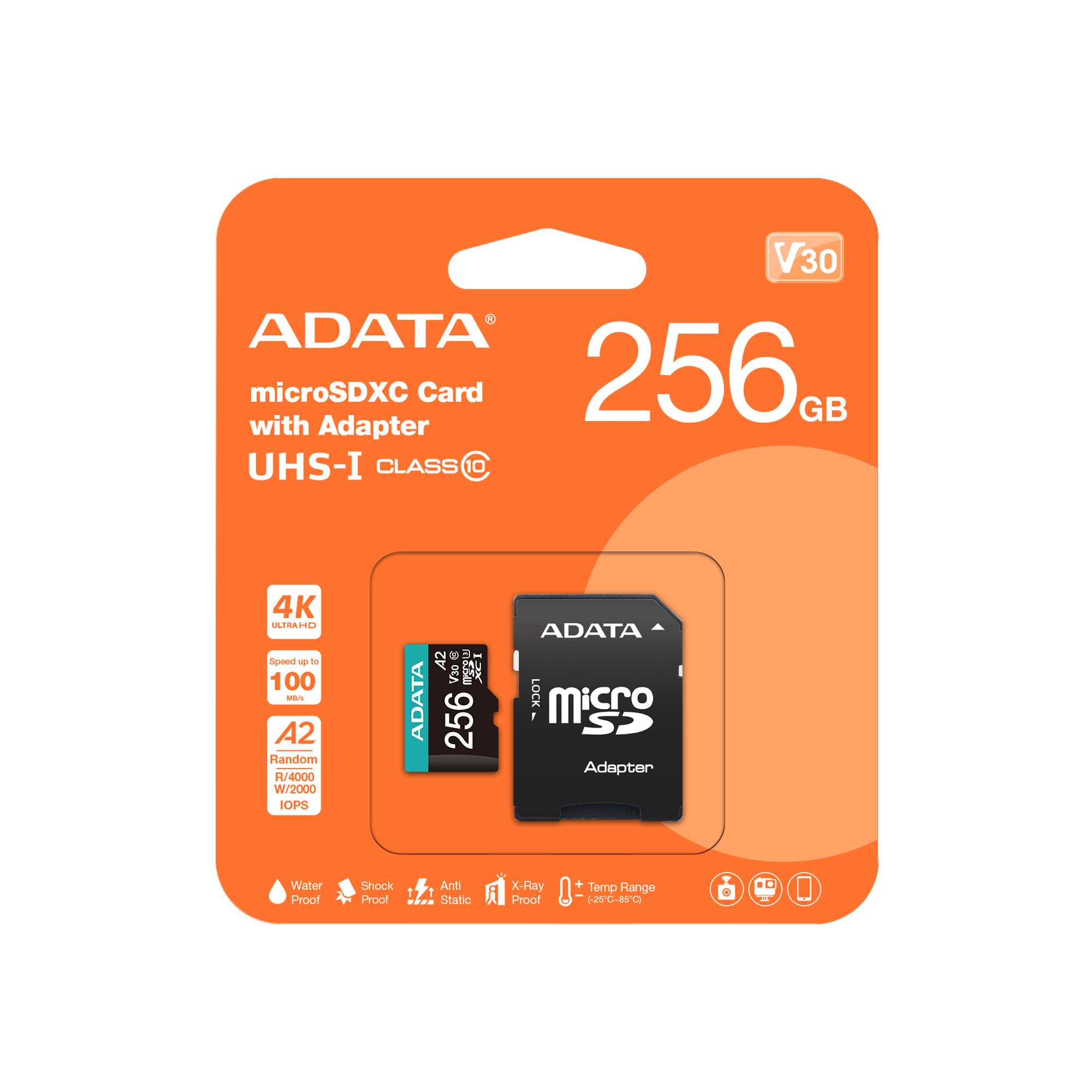 MEMORIA MICRO SD 256GB ADATA CLASE 10 UHS-I U3 V30