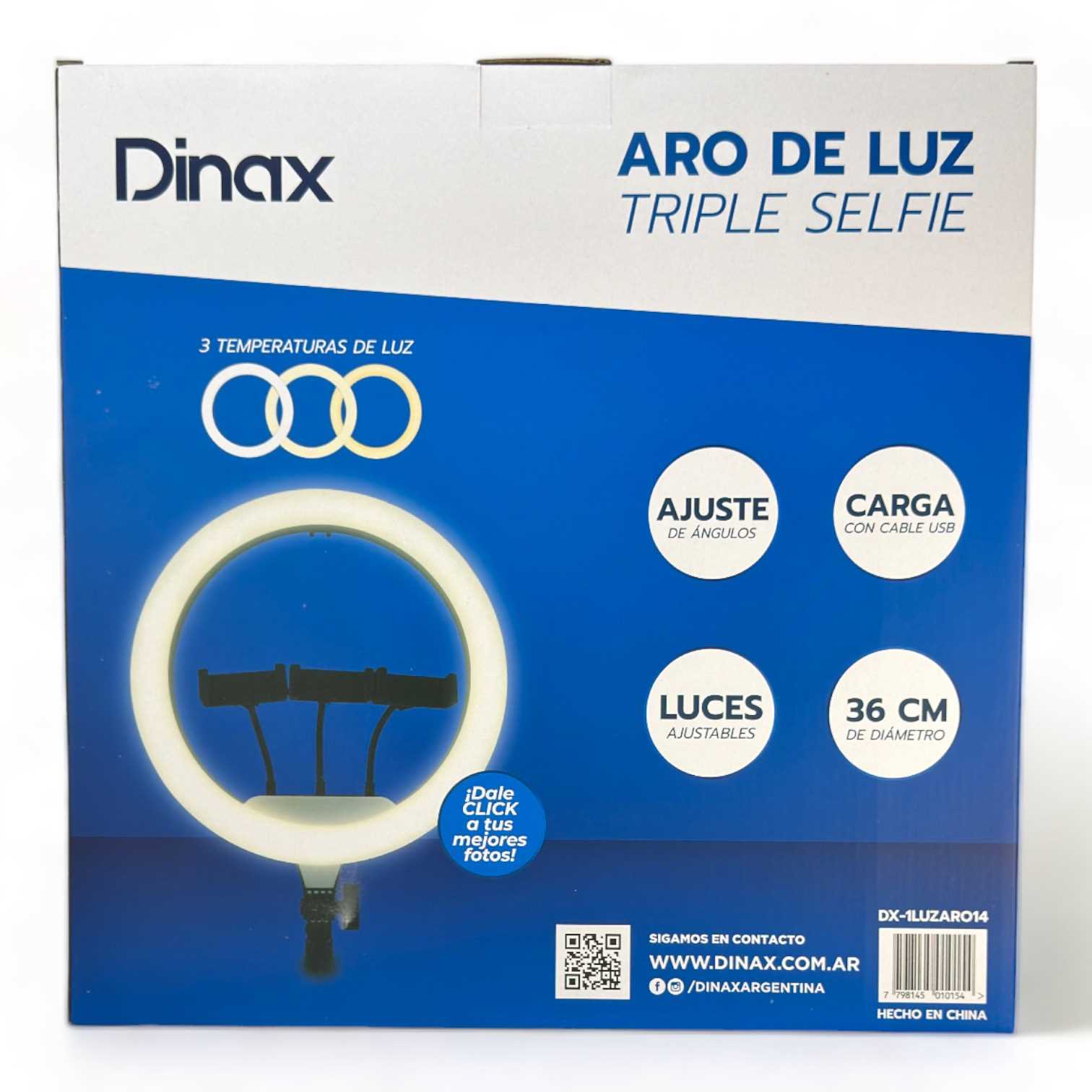 TRIPODE PARA CELULAR DINAX 2.1M + ARO LUZ 36CM DXTRILUZ14