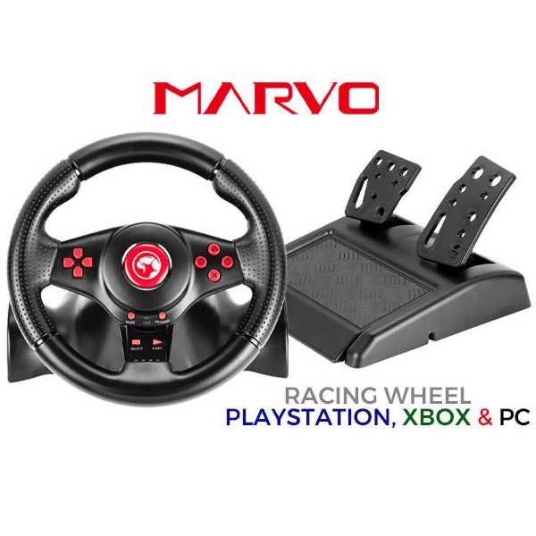 VOLANTE MARVO GT903 C/PEDALERA (PS3/PS4/PC/XB ONE/SWITCH)