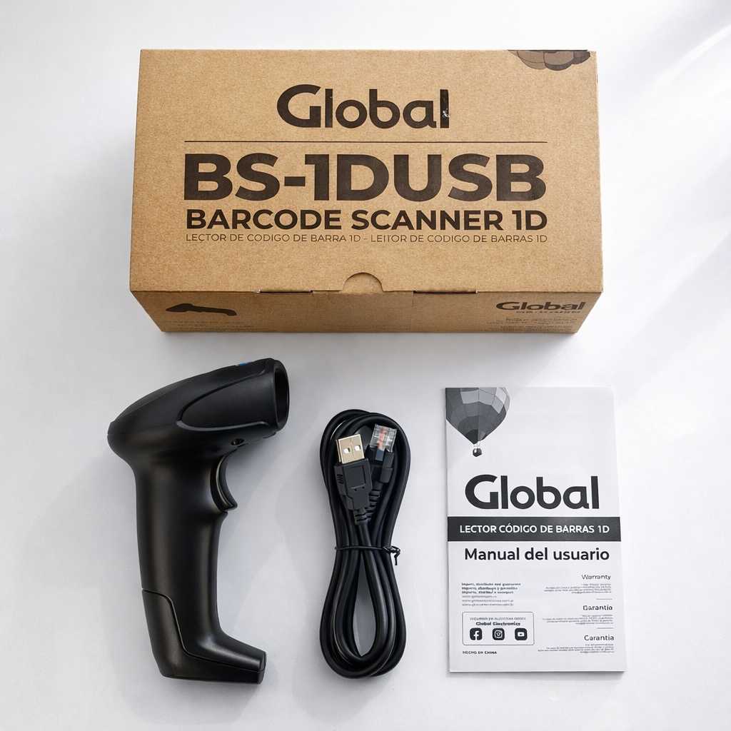 LECTOR DE CODIGO BARRA LASER GLOBAL 1D BS-1DUSB