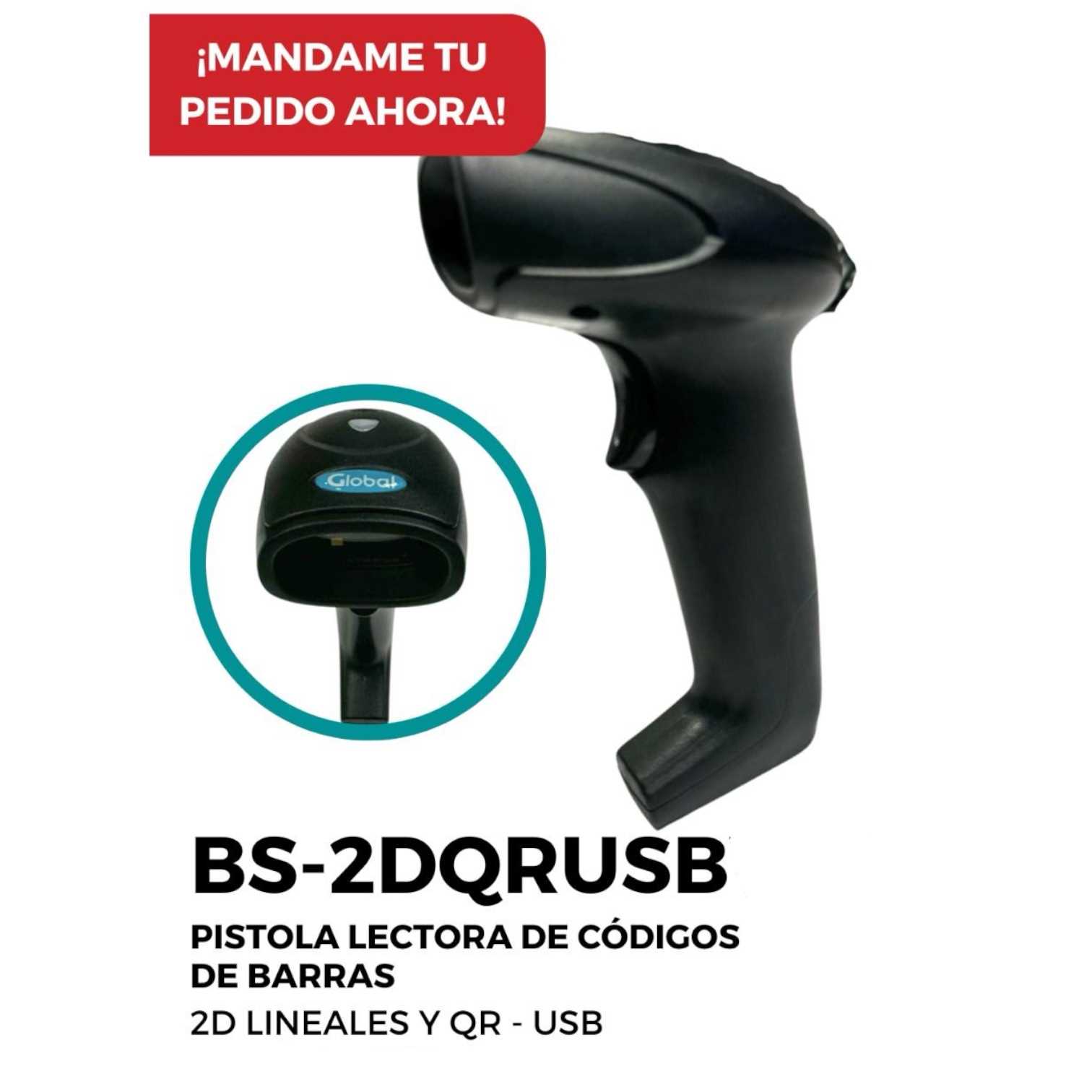 LECTOR DE CODIGO BARRA LASER GLOBAL 2D BS-2DQRUSB QR