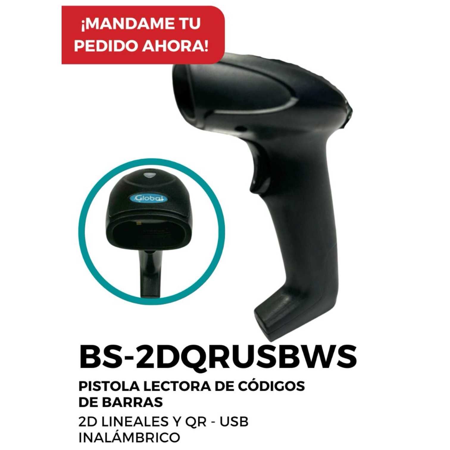LECTOR DE CODIGO BARRA LASER GLOBAL 2D BS-2DQRUSBWS QR+BT