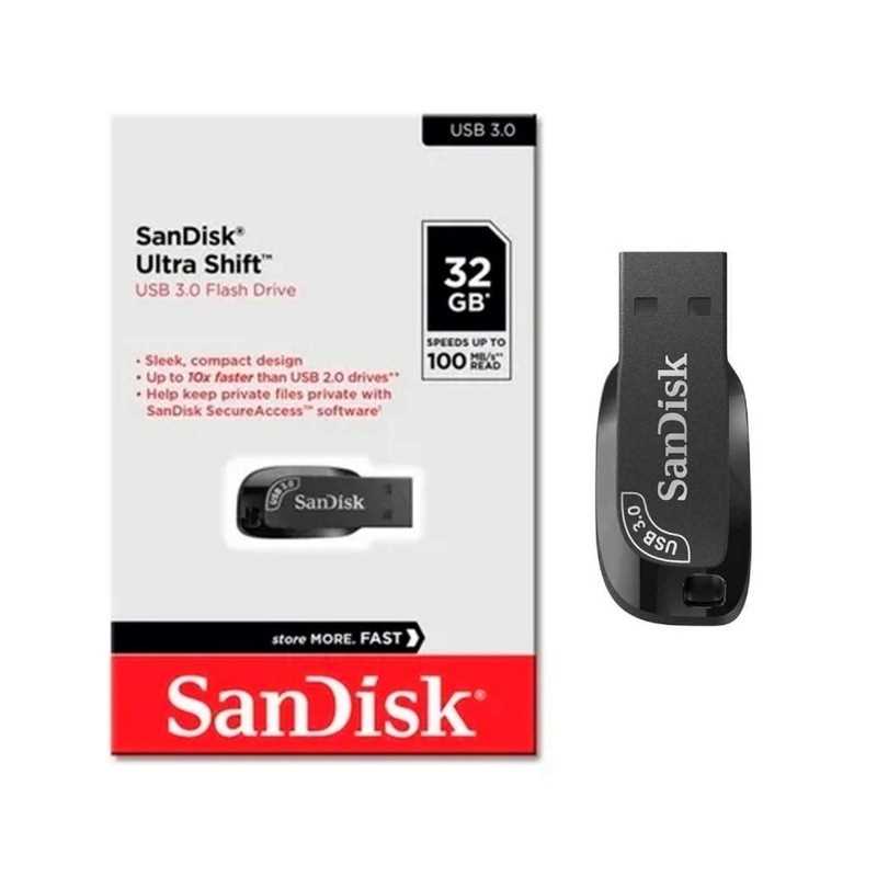 PENDRIVE 32GB 3.0 SANDISK ULTRA SHIFT BLACK