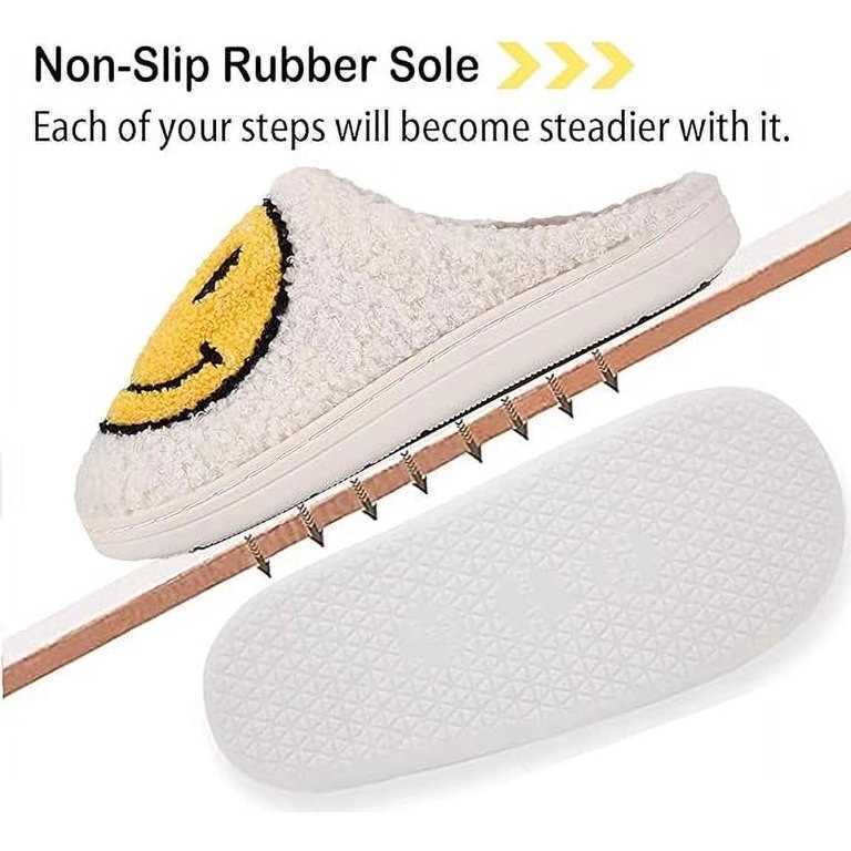 PANTUFLAS PELUCHE CARITA FELIZ TALLE M CELESTE