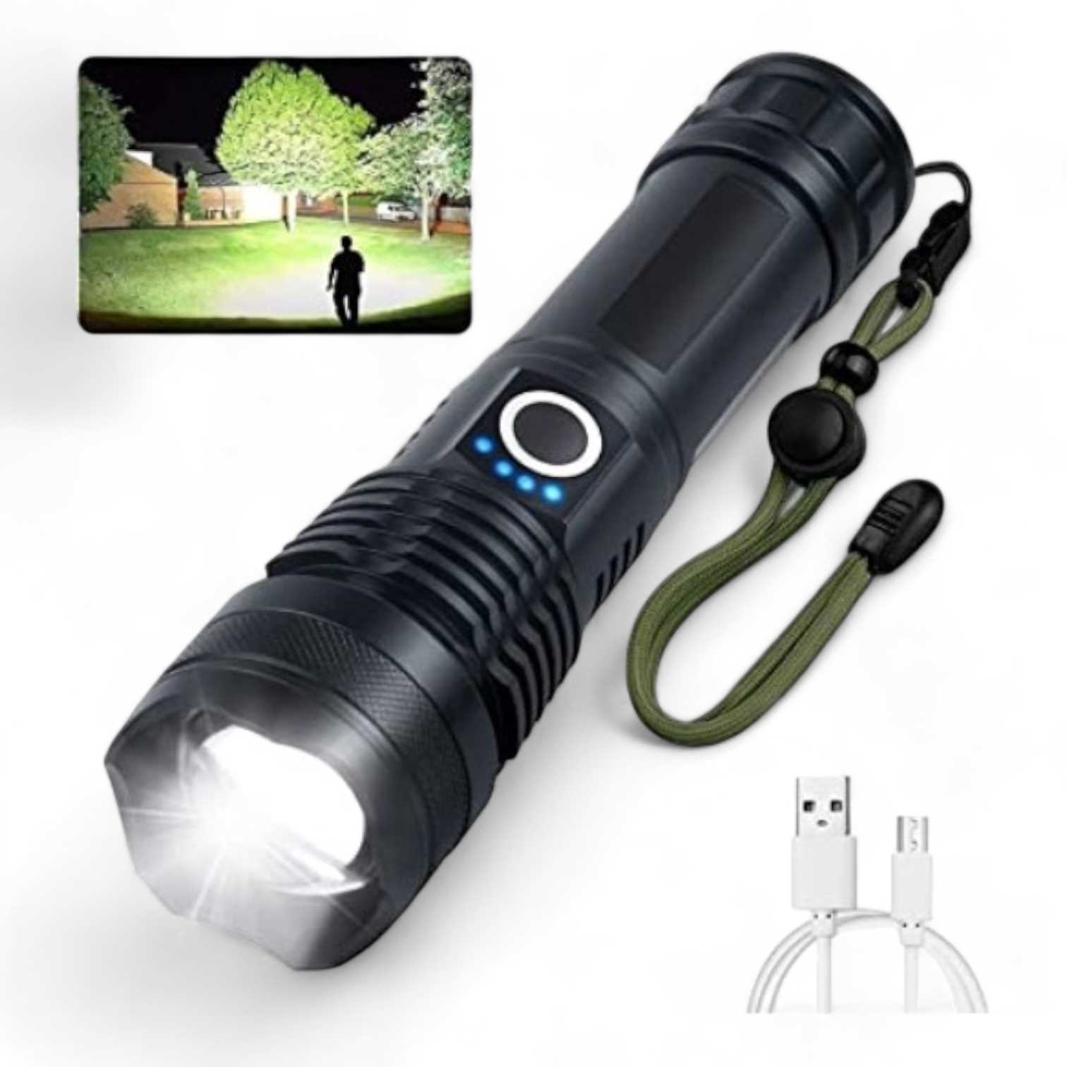 LINTERNA LED RYR TACTICA C/ZOOM P50