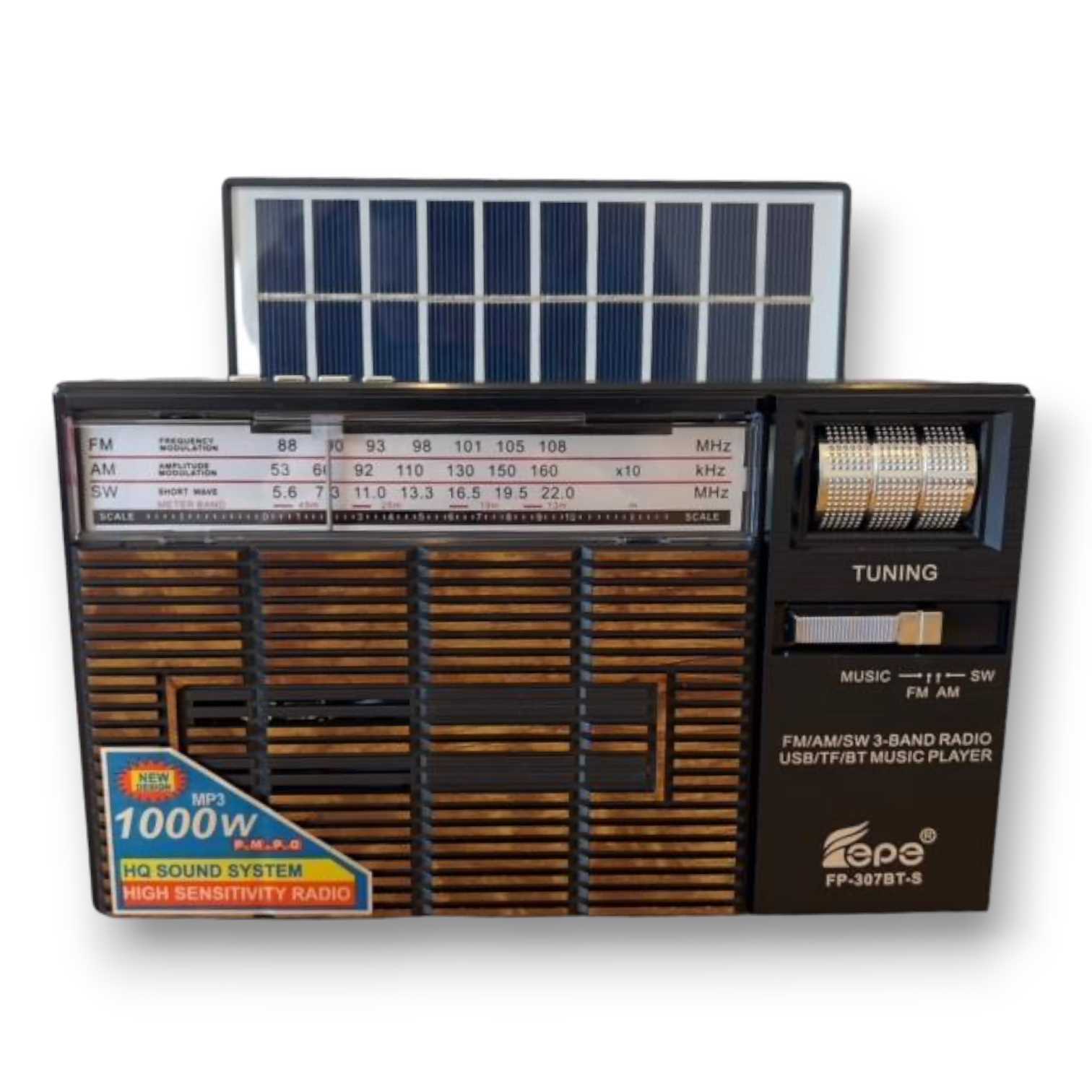 PARLANTE Y RADIO FULL FP-307 C/BATERIA (MP3/USB/SD FM-AM-SW)