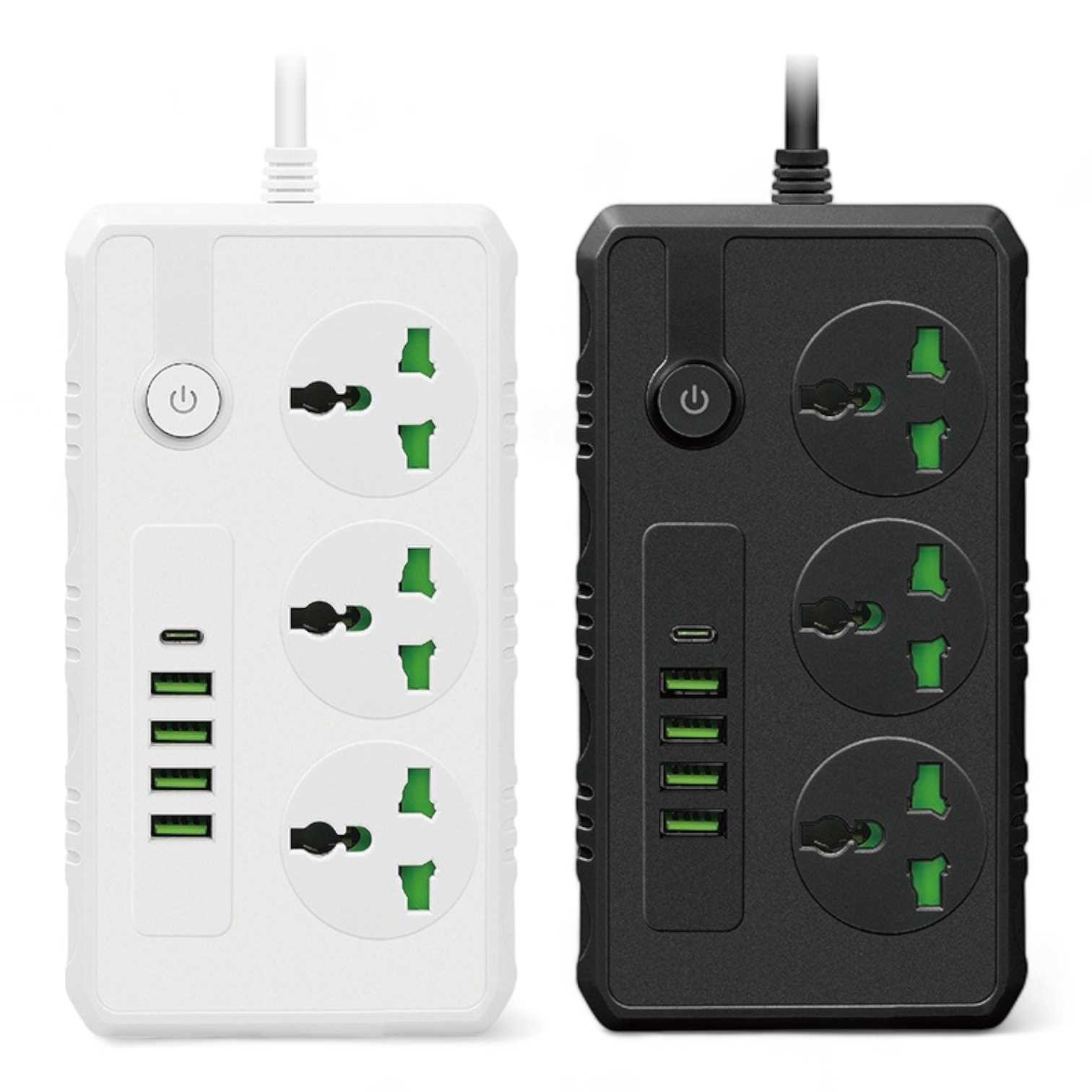 ZAPATILLA 3 TOMAS 220V B09 + 5 USB 3.1A + PD 20W 3000W 1M