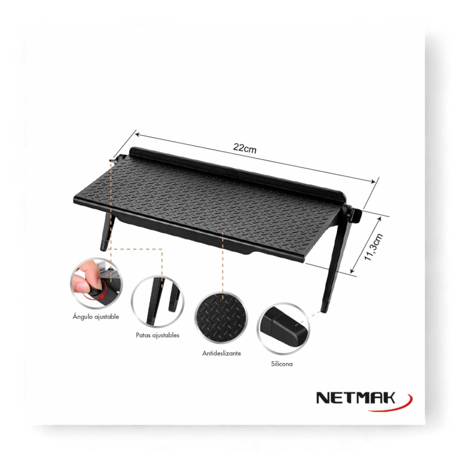 SOPORTE TV NETMAK ST23 ESTANTE PARA MONITORES Y TV 3KG