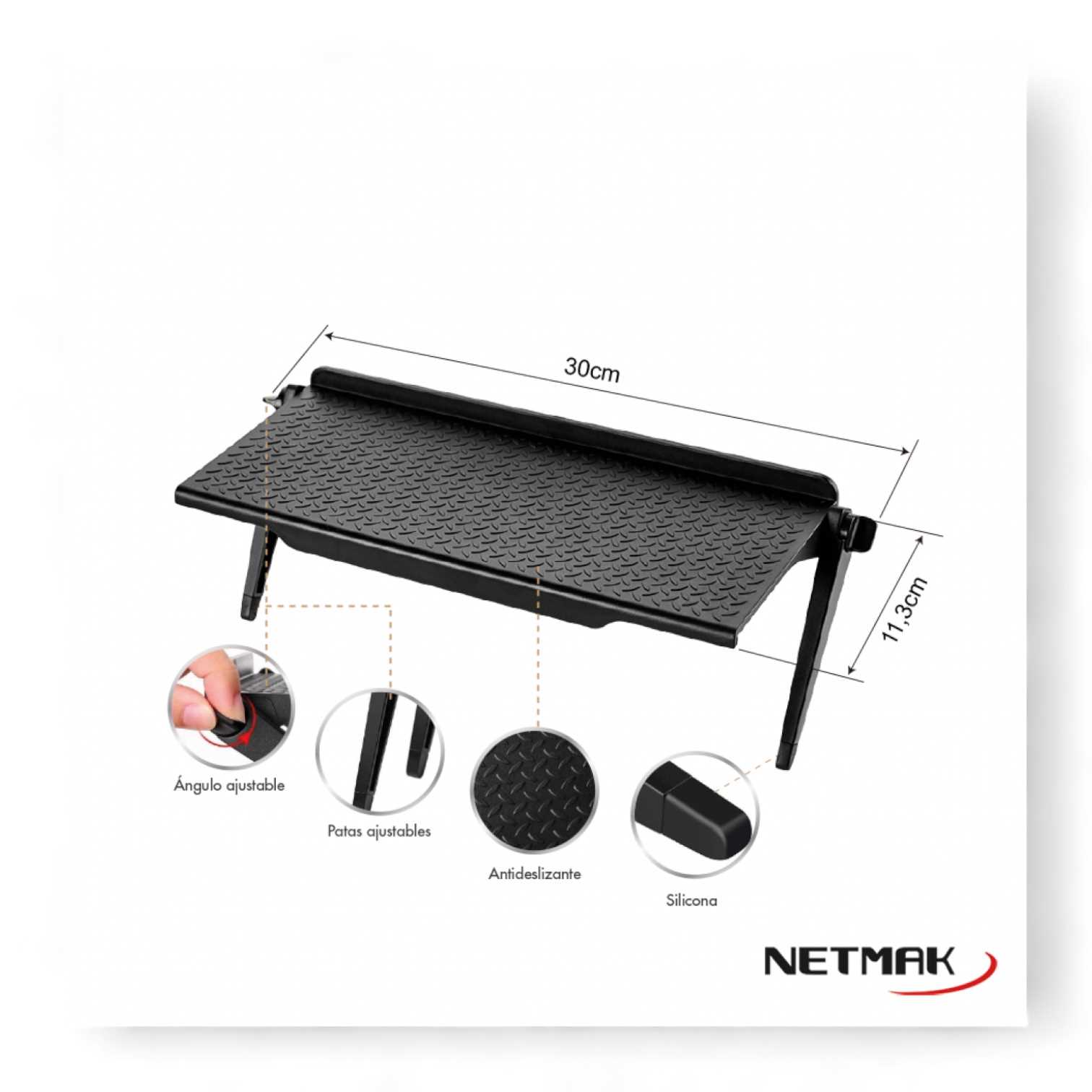 SOPORTE TV NETMAK ST24 ESTANTE PARA MONITORES Y TV 3KG