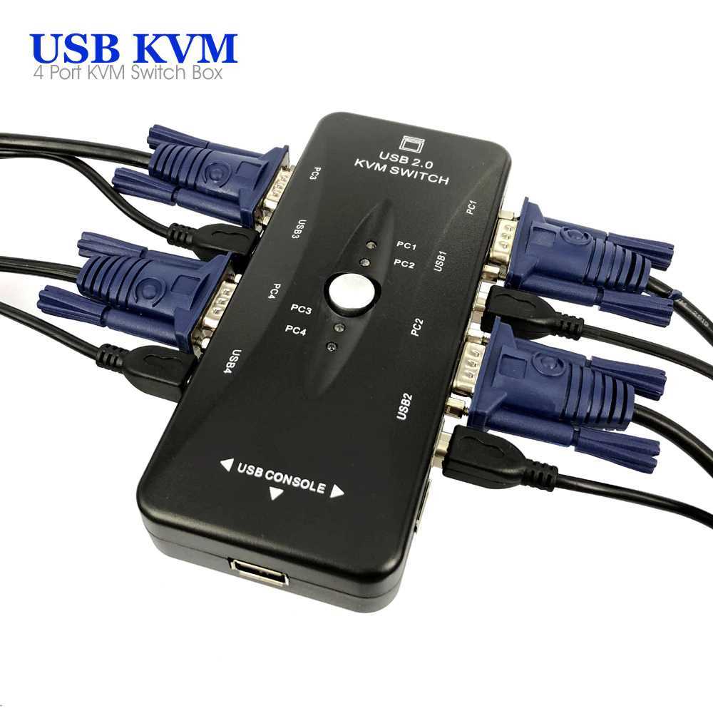 SWITCH KVM 4 PUERTOS VGA + USB NETMAK NM-KVM4 (NO INCLUYE CABLES)