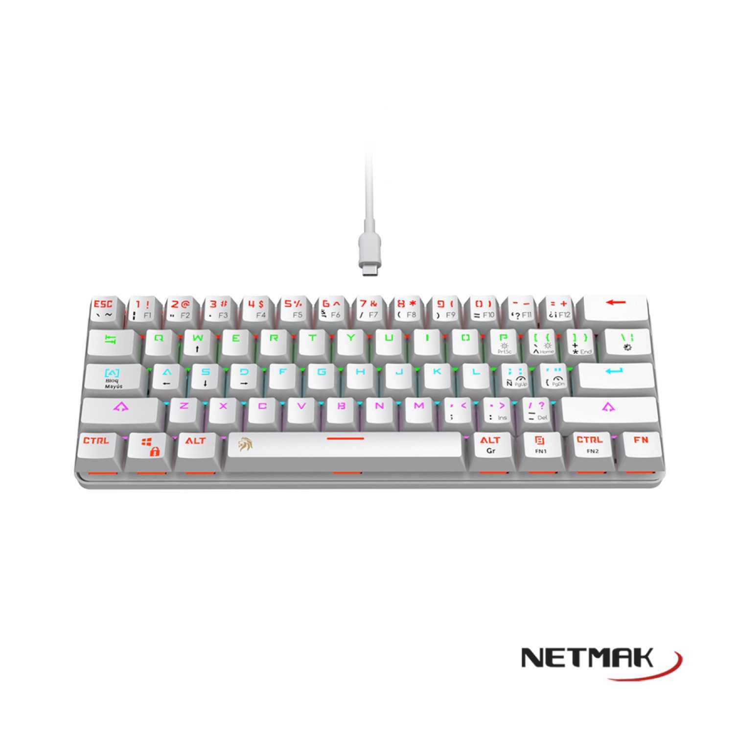 TECLADO NETMAK MECANICO NM-DOMINATE 60% BLANCO