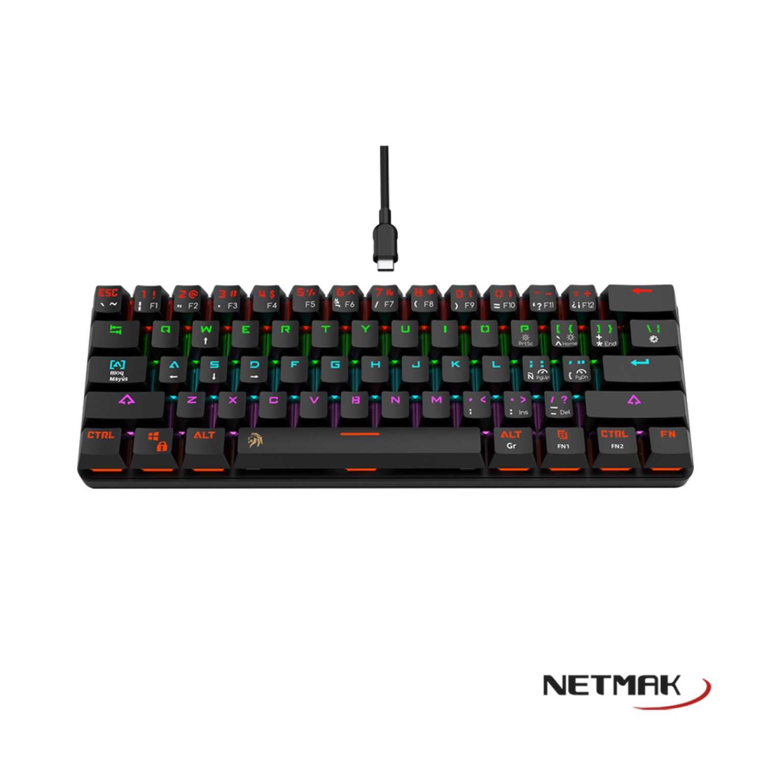 TECLADO NETMAK MECANICO NM-DOMINATE 60% NEGRO