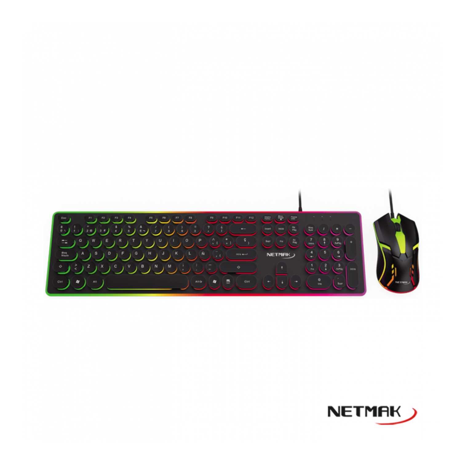 TECLADO Y MOUSE NETMAK NM-VORTEX REDONDA