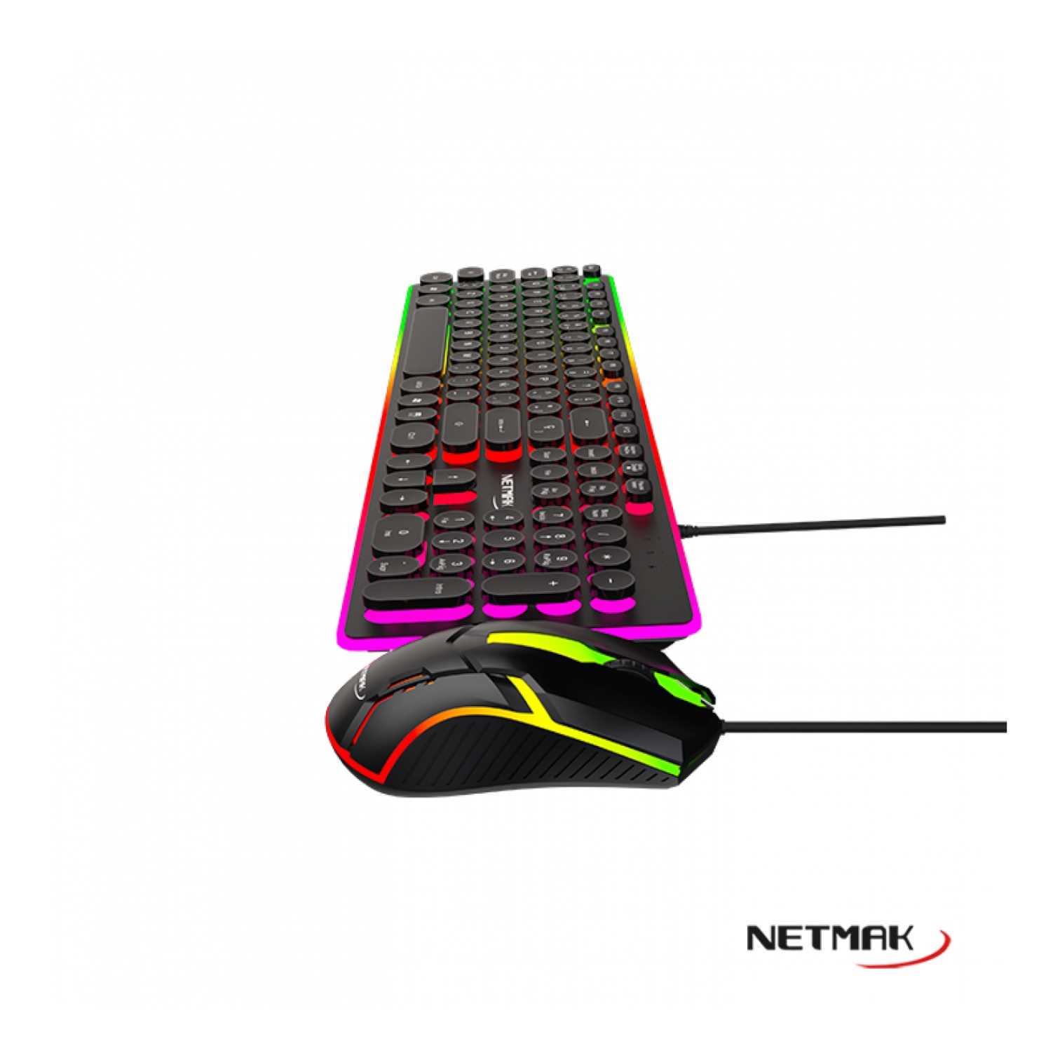 TECLADO Y MOUSE NETMAK NM-VORTEX REDONDA