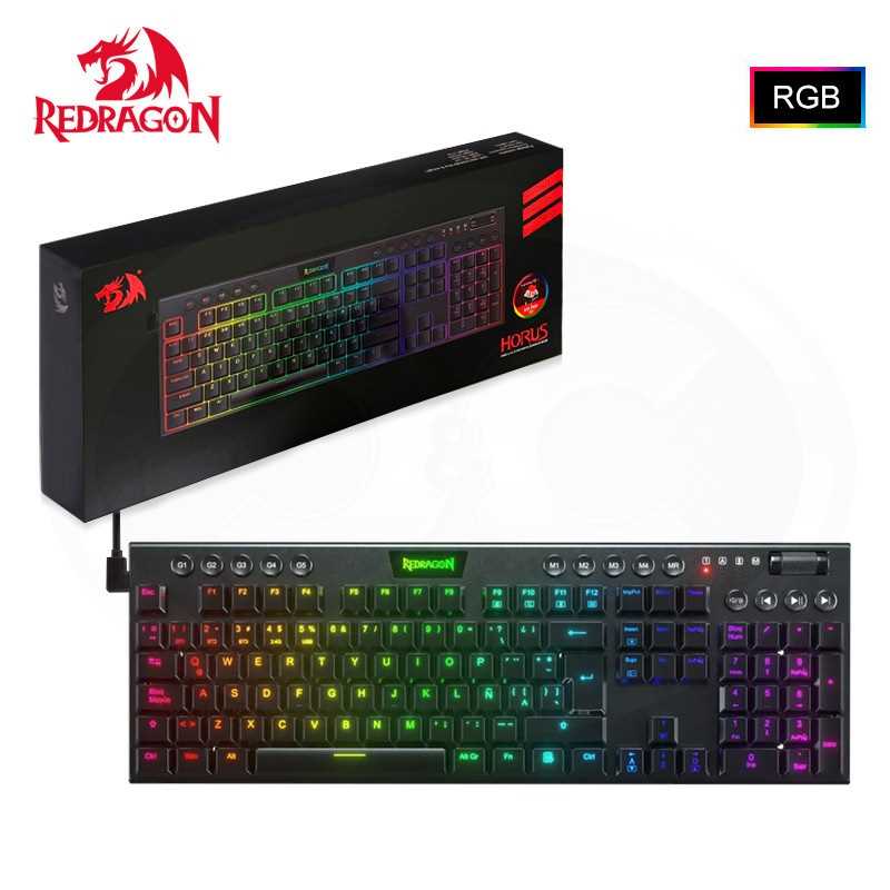 TECLADO REDRAGON K619-RGB-SP RD HORUS TKL SW RED BLACK