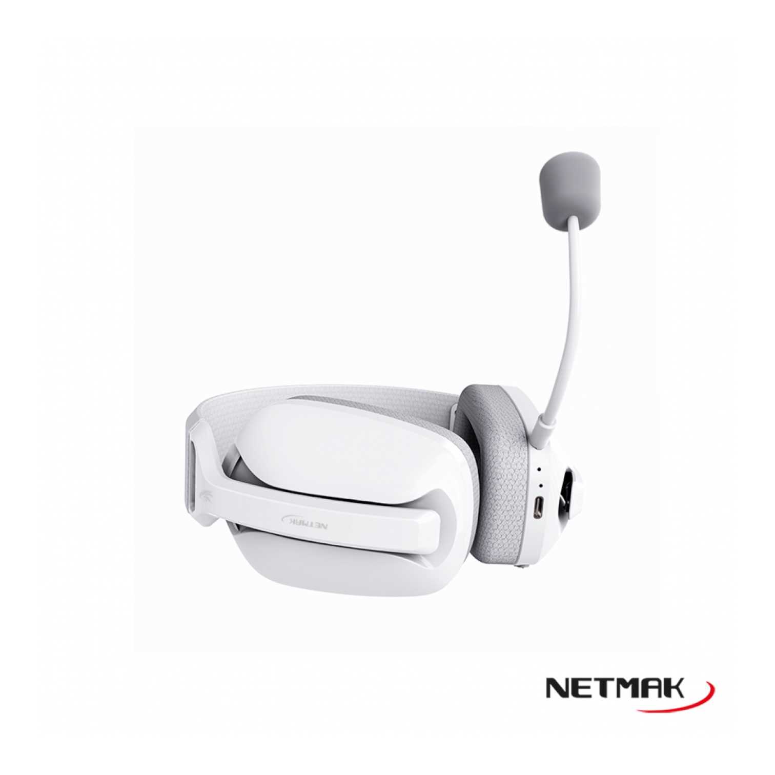 AURICULAR BT NETMAK VINCHA GAMER NM-N35 BLANCO (WIFI/BT/PLUG)