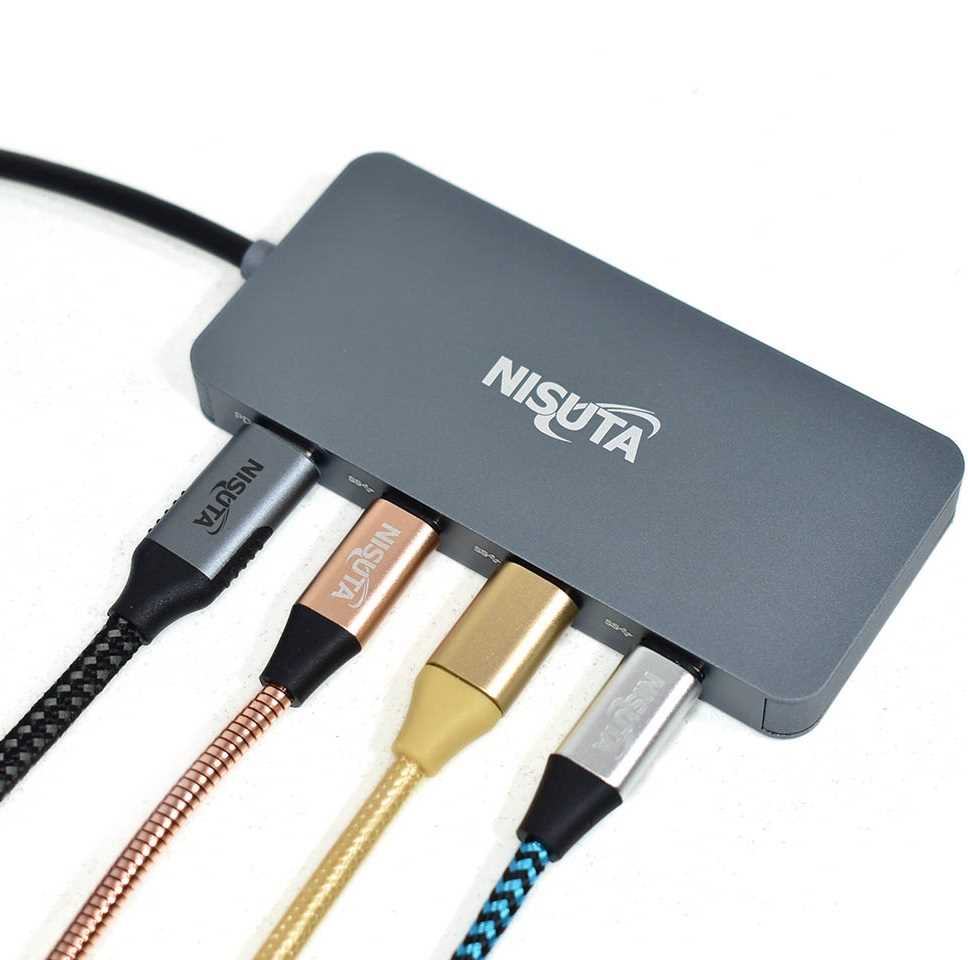HUB USB TIPO C 3.0 4P PD PORT DE 100W NISUTA NSUH04CC
