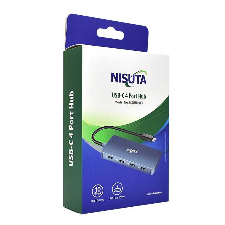 HUB USB TIPO C 3.0 4P PD PORT DE 100W NISUTA NSUH04CC