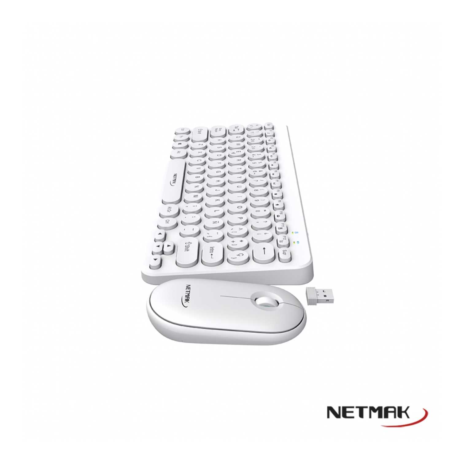 TECLADO Y MOUSE NETMAK INALAMBRICO KB850 BLANCO