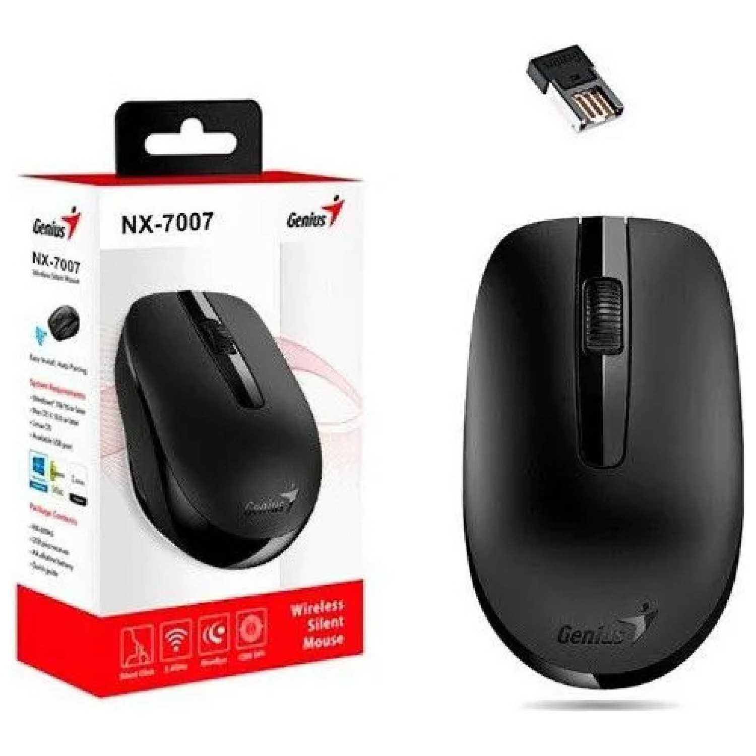 MOUSE GENIUS INALAMBRICO RS2 NX-7007 NEGRO