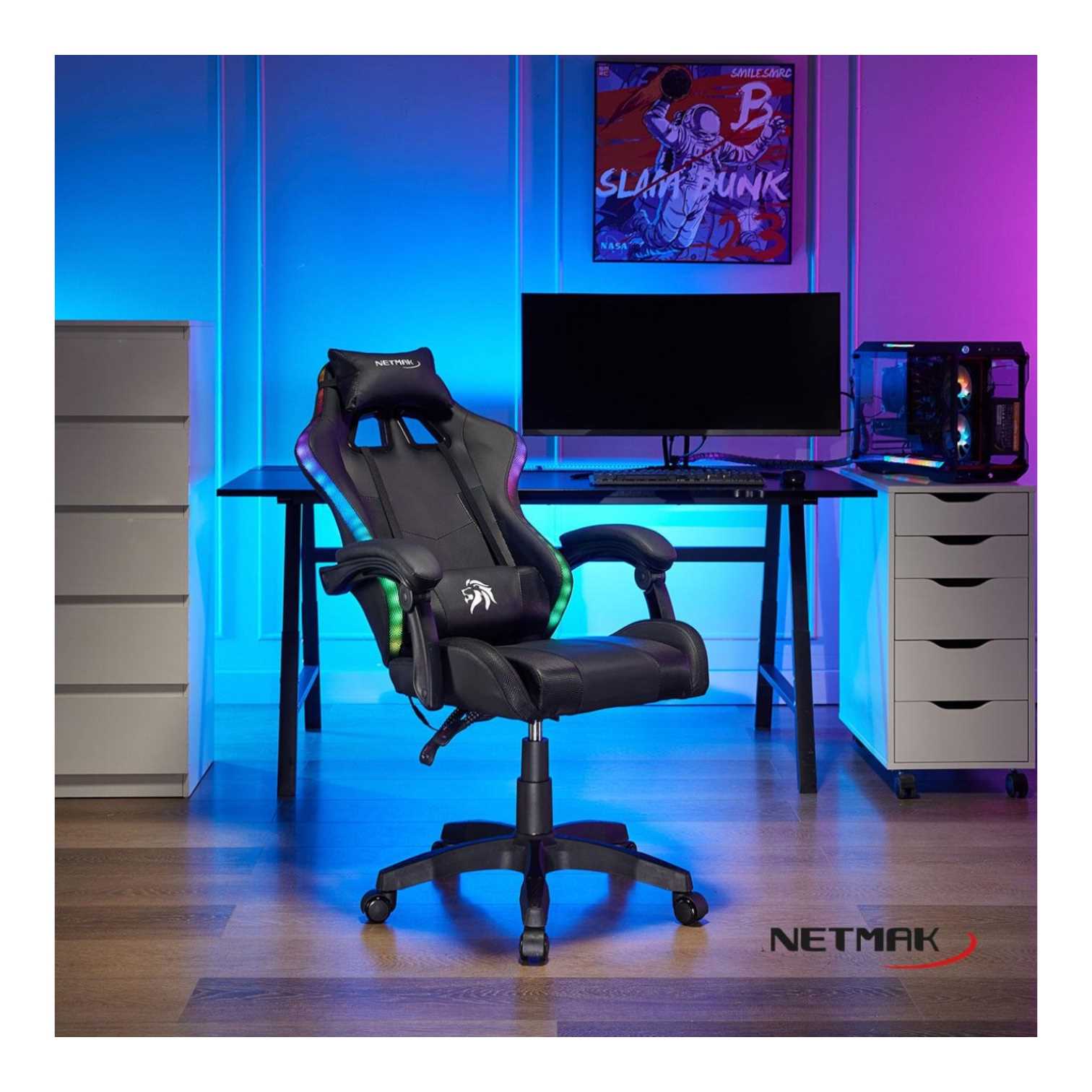 SILLA GAMER NETMAK NM-BEAST RGB