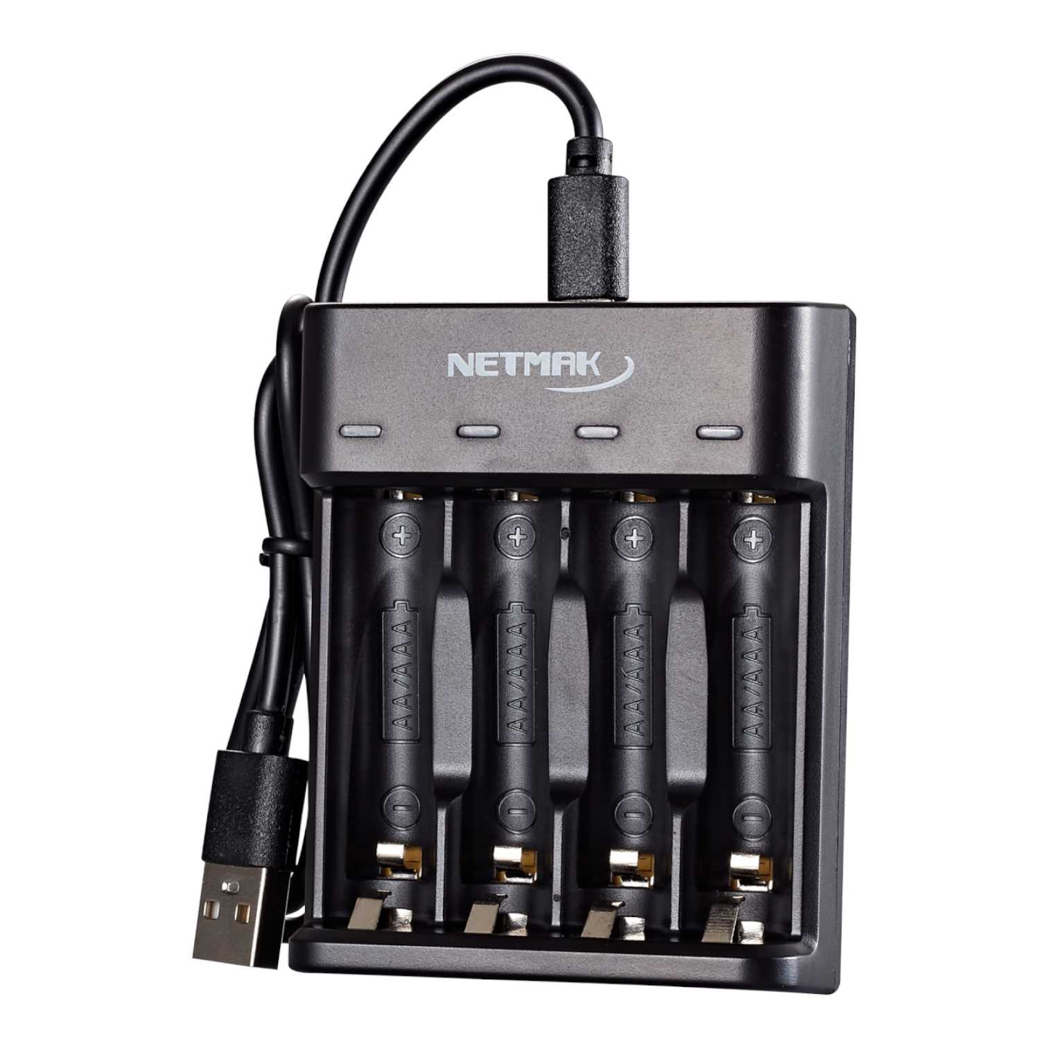 CARGADOR PILAS NETMAK NM-CH4 4 CANALES RAPIDO