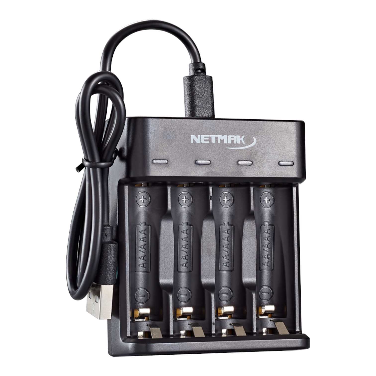 CARGADOR PILAS NETMAK NM-CH4 4 CANALES RAPIDO