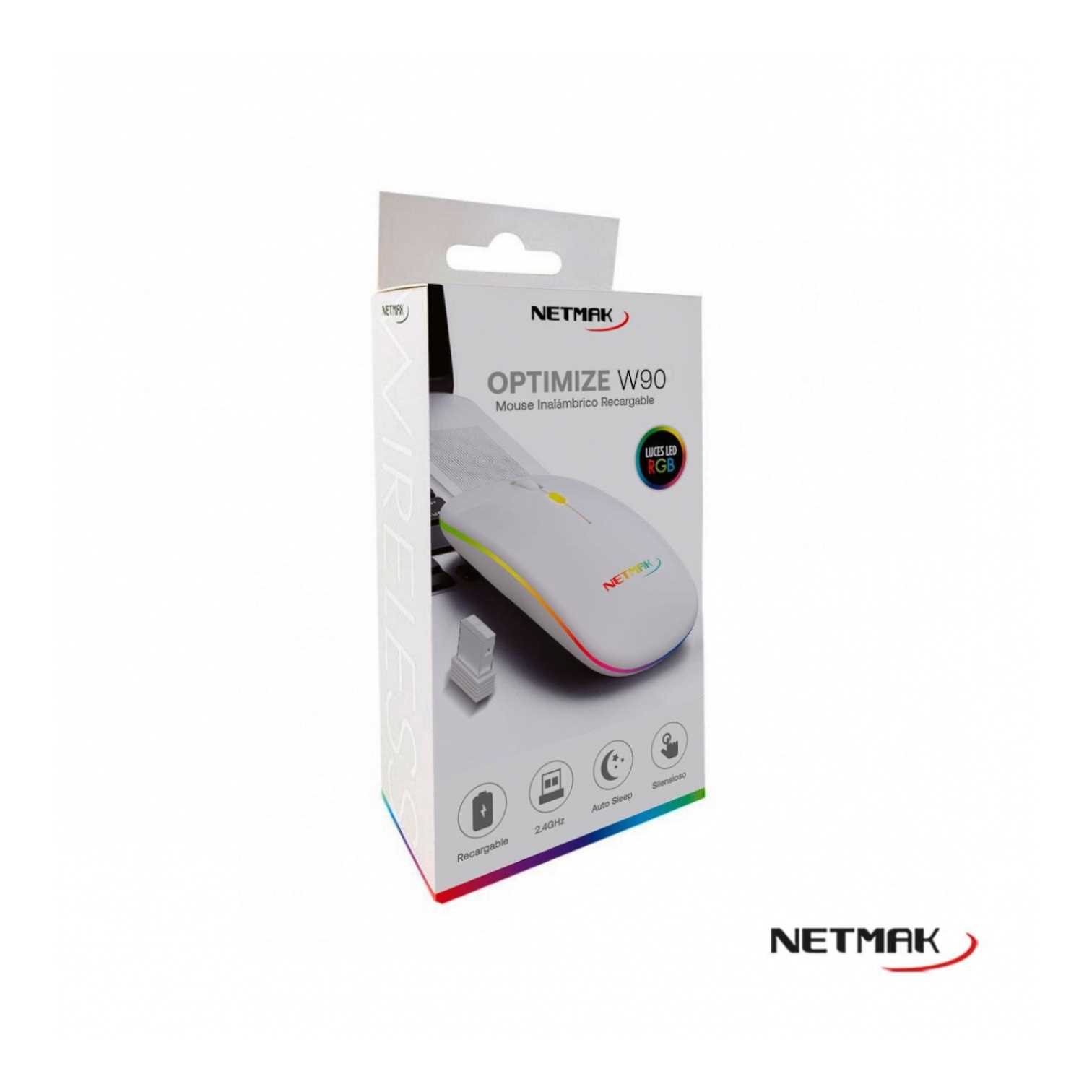 MOUSE NETMAK INALMABRICO NM-W90 RECARGABLE BLANCO