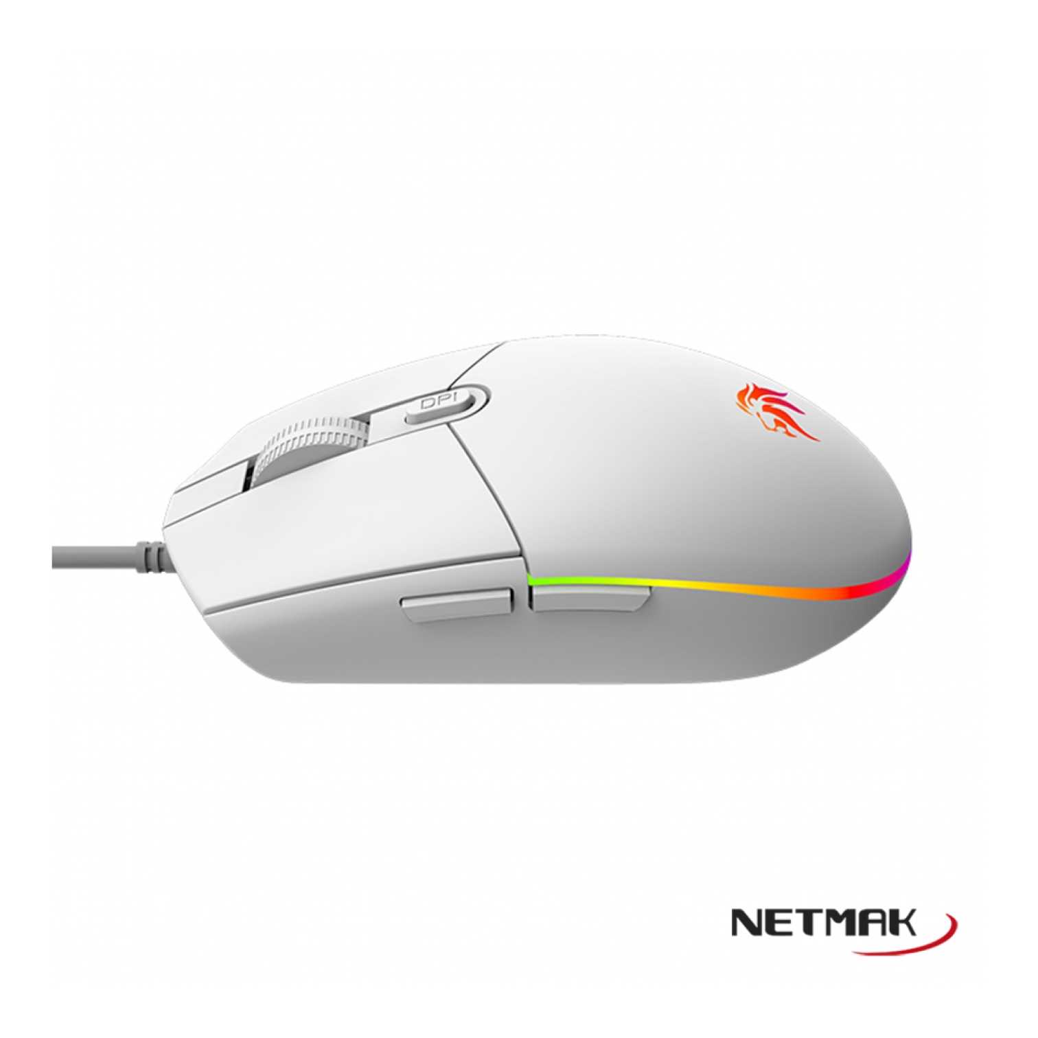 MOUSE NETMAK GAMER NM-EXPERT RGB BLANCO