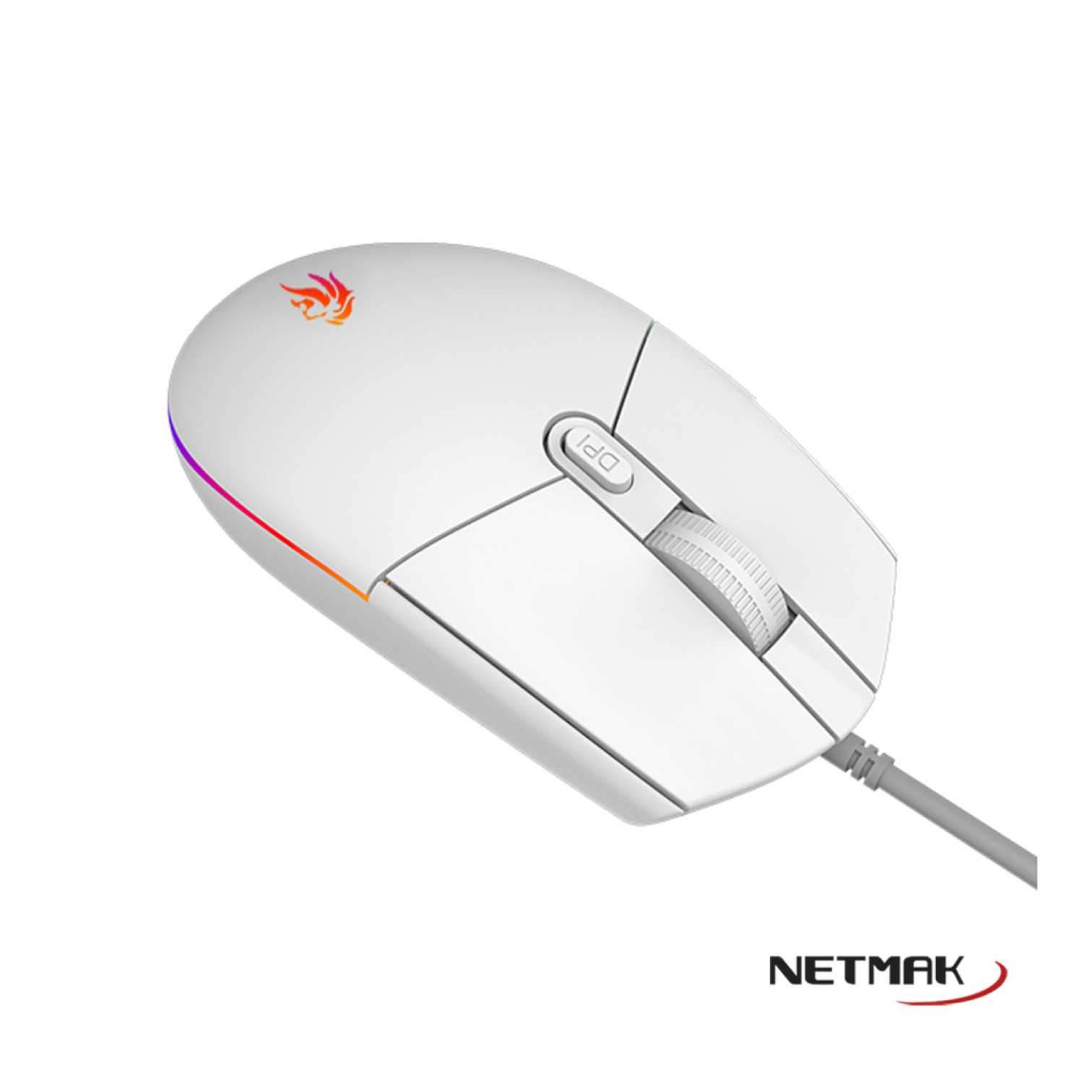 MOUSE NETMAK GAMER NM-EXPERT RGB BLANCO