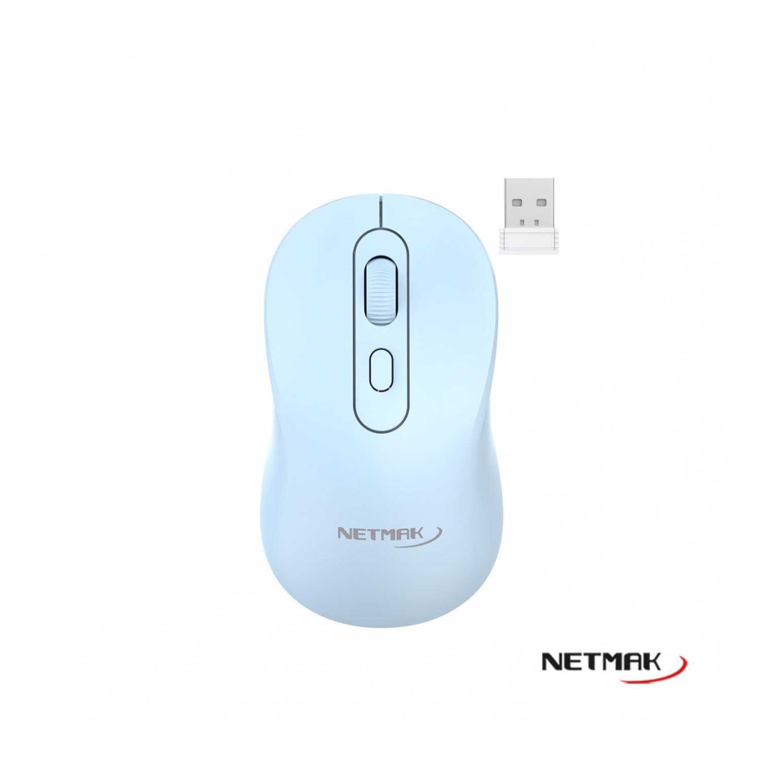 MOUSE NETMAK INALAMBRICO + BT5.2 NM-M640 CELESTE