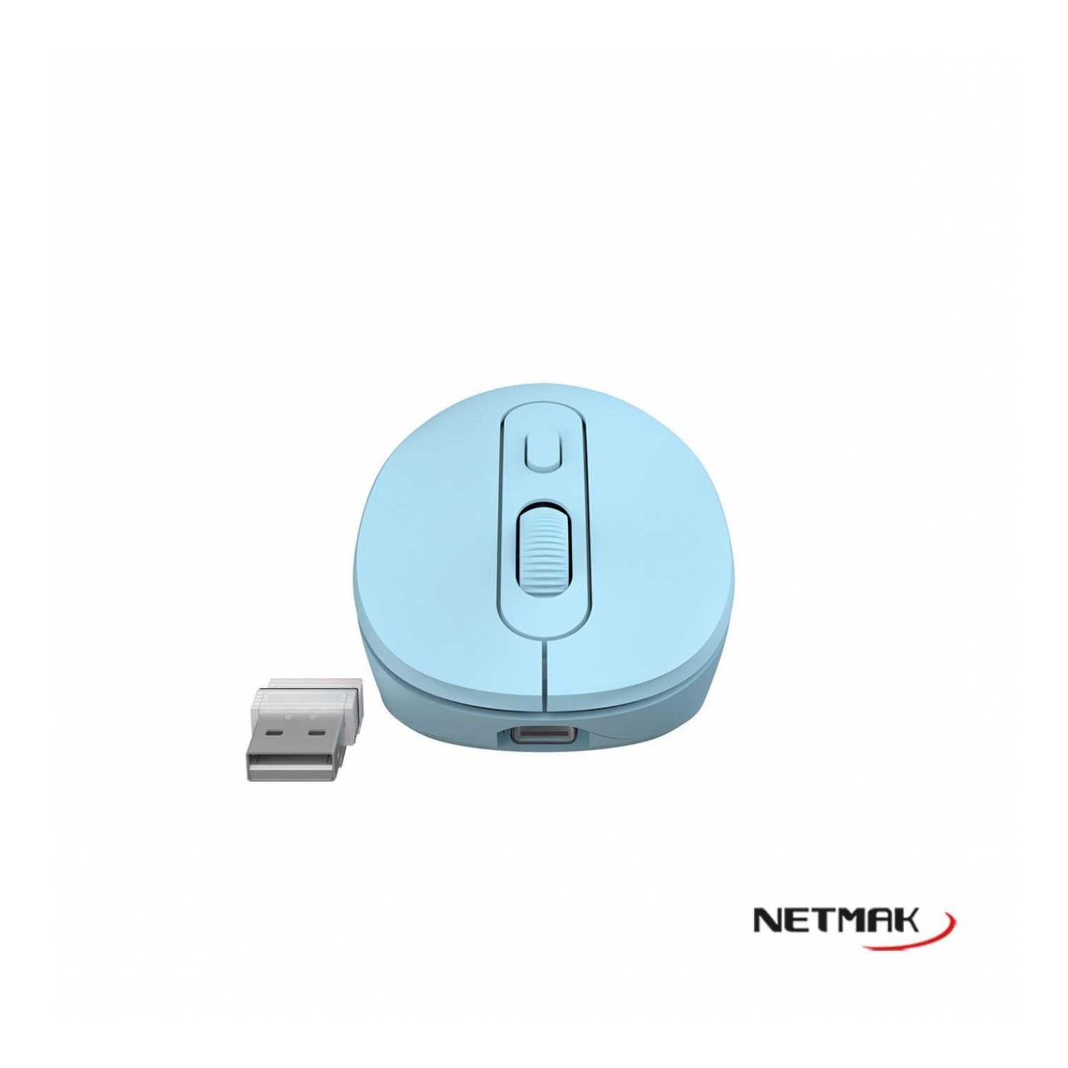 MOUSE NETMAK INALAMBRICO + BT5.2 NM-M640 CELESTE