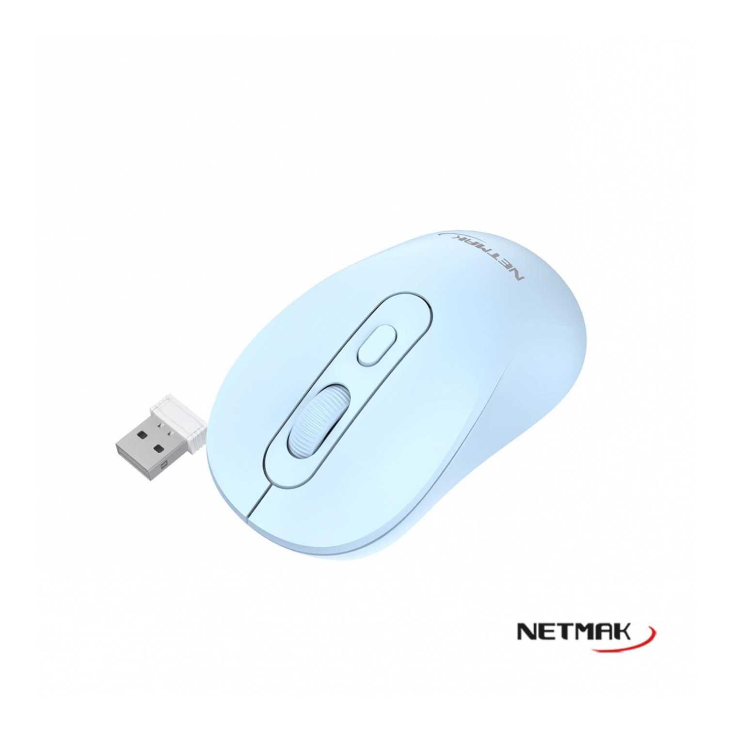 MOUSE NETMAK INALAMBRICO + BT5.2 NM-M640 CELESTE