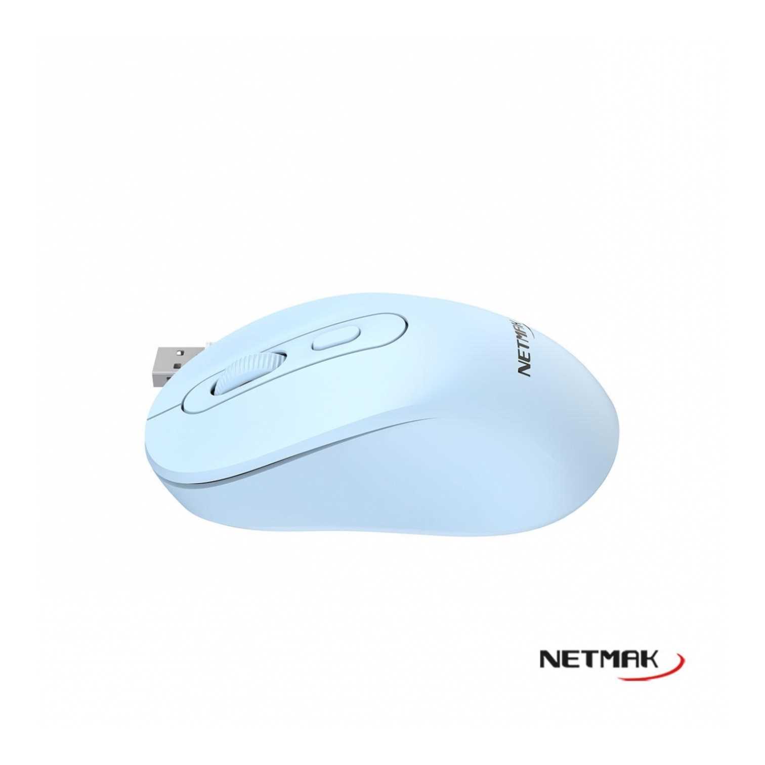 MOUSE NETMAK INALAMBRICO + BT5.2 NM-M640 CELESTE