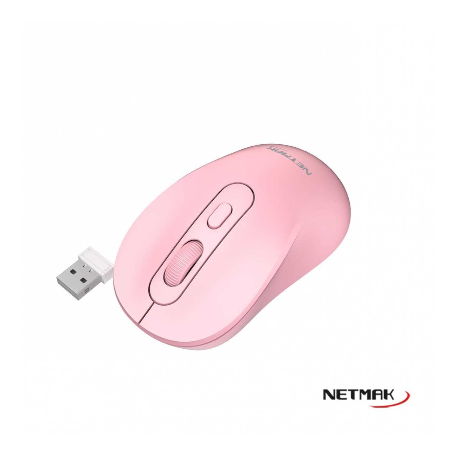 MOUSE NETMAK INALAMBRICO + BT5.2 NM-M640 ROSA