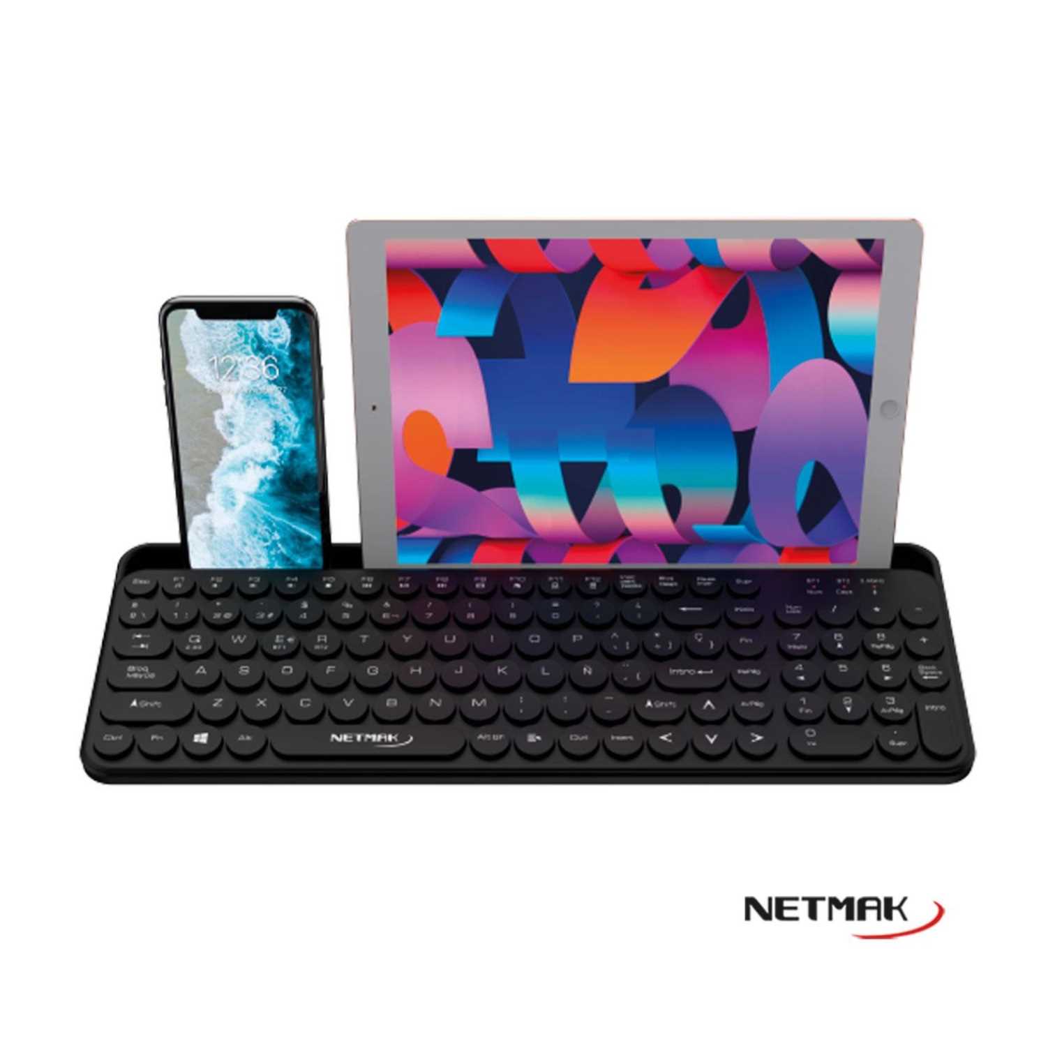 TECLADO NETMAK INALAMBRICO + BT 5.0 NM-KB380 NEGRO