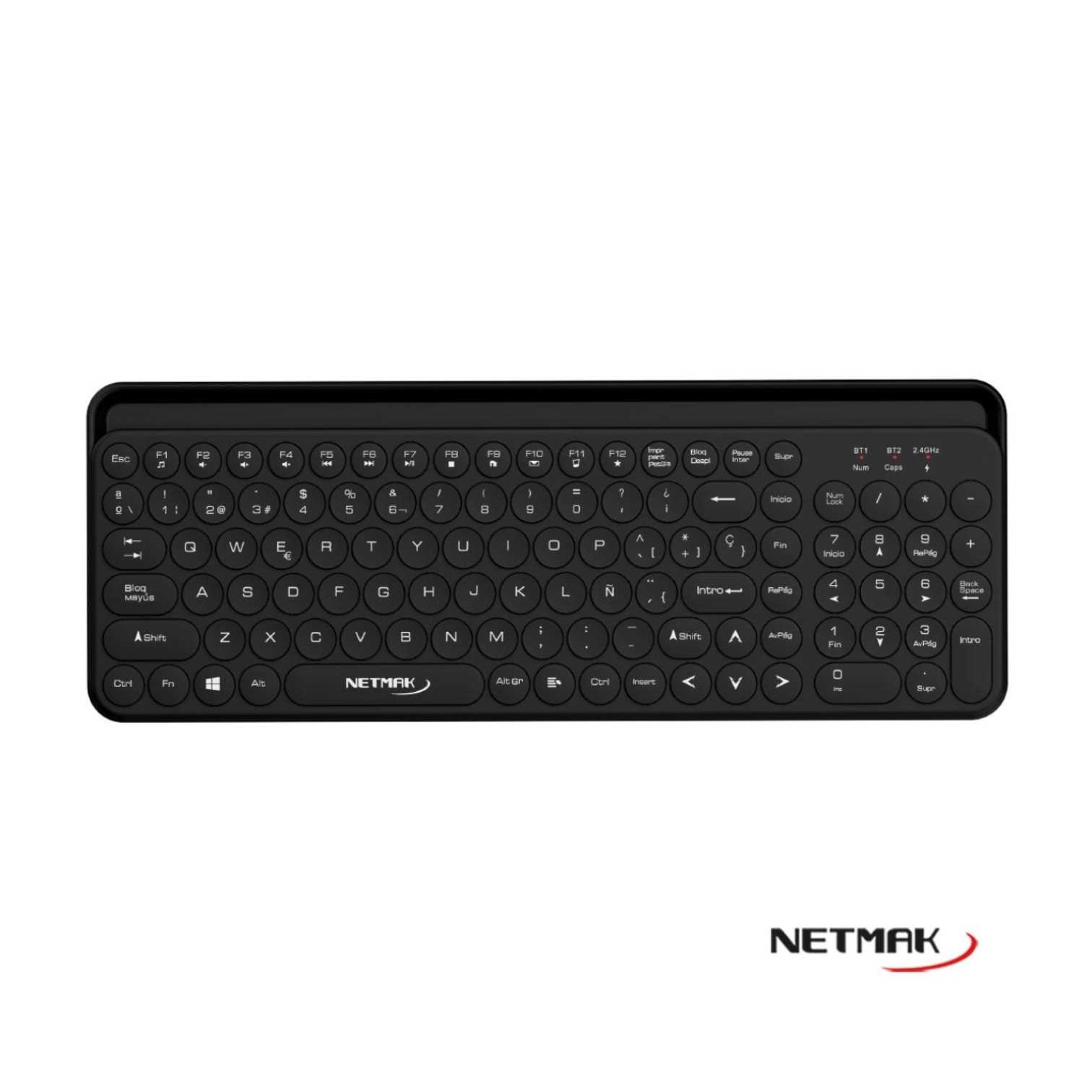 Teclado Inalambrico 2.4Ghz + BT 5.0 Netmak (NM-KB380)