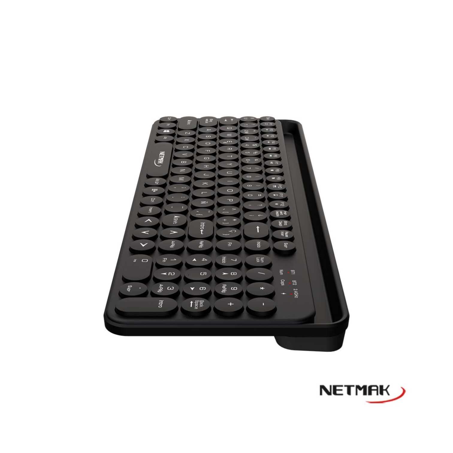 TECLADO NETMAK INALAMBRICO + BT 5.0 NM-KB380 NEGRO