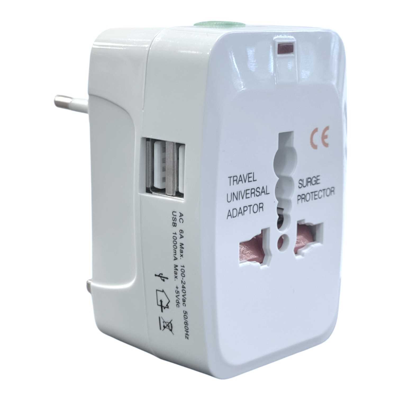 ADAPTADOR VIAJERO ALIMENTACION ALL IN ONE 250V 13A C/USB