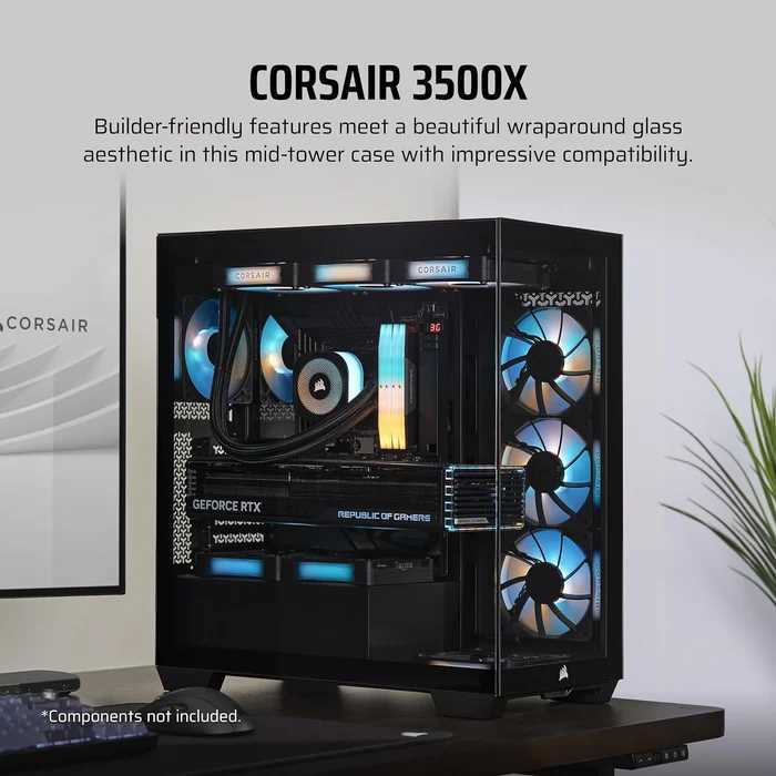 GABINETE CORSAIR 3500X TG MID-TOWER 3XFAN BLACK