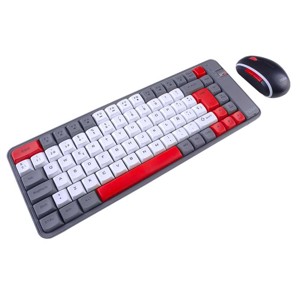 TECLADO Y MOUSE INALAMBRICO NOGANET NKB-Q20 + BT ROJO