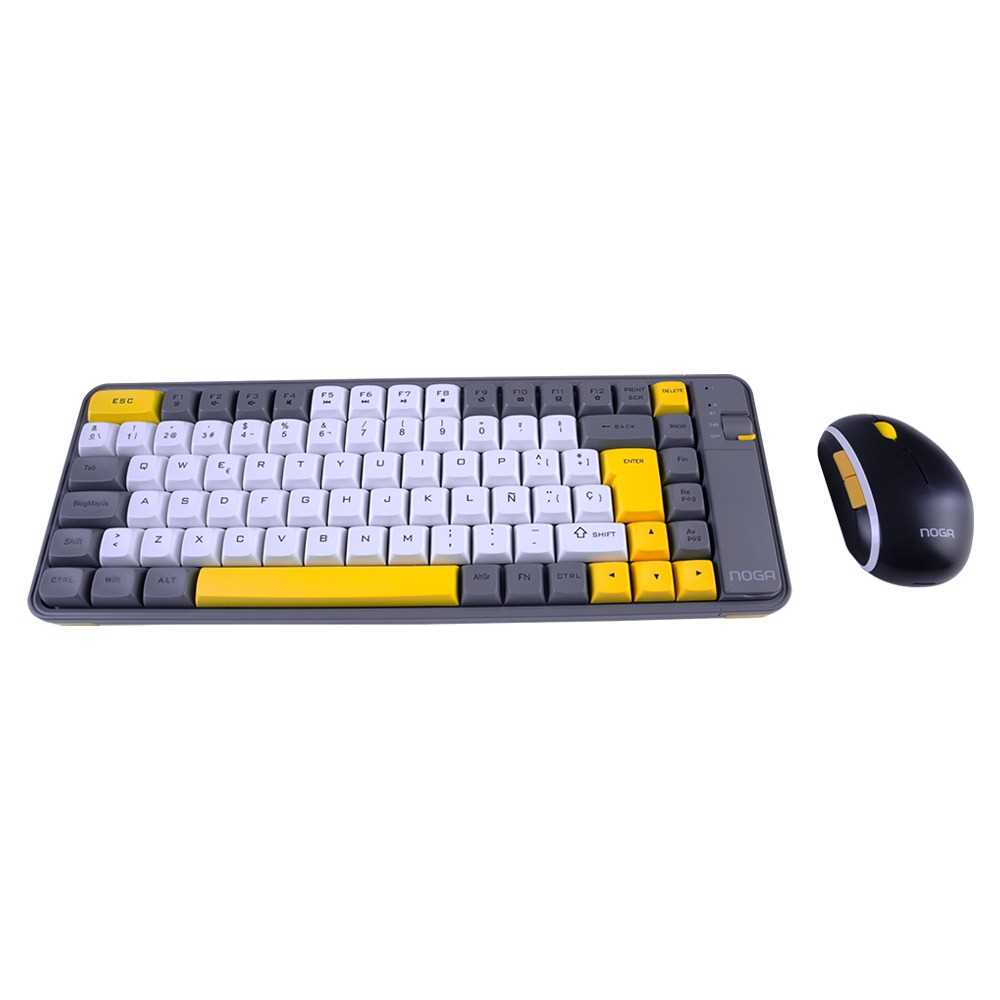 TECLADO Y MOUSE INALAMBRICO NOGANET NKB-Q20 AMARILLO