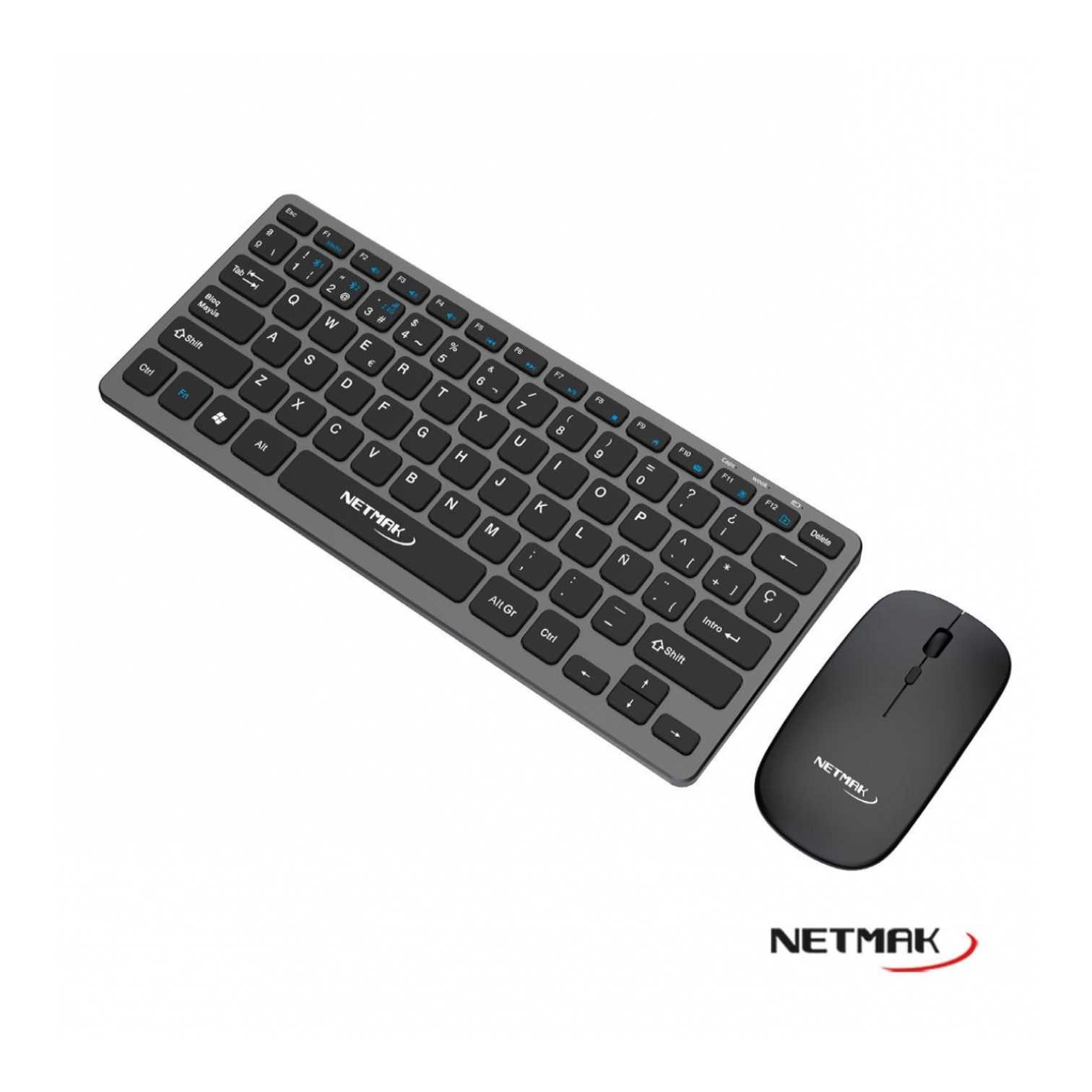 TECLADO Y MOUSE NETMAK INALAMBRICO + BT KB530 RECARGABLE