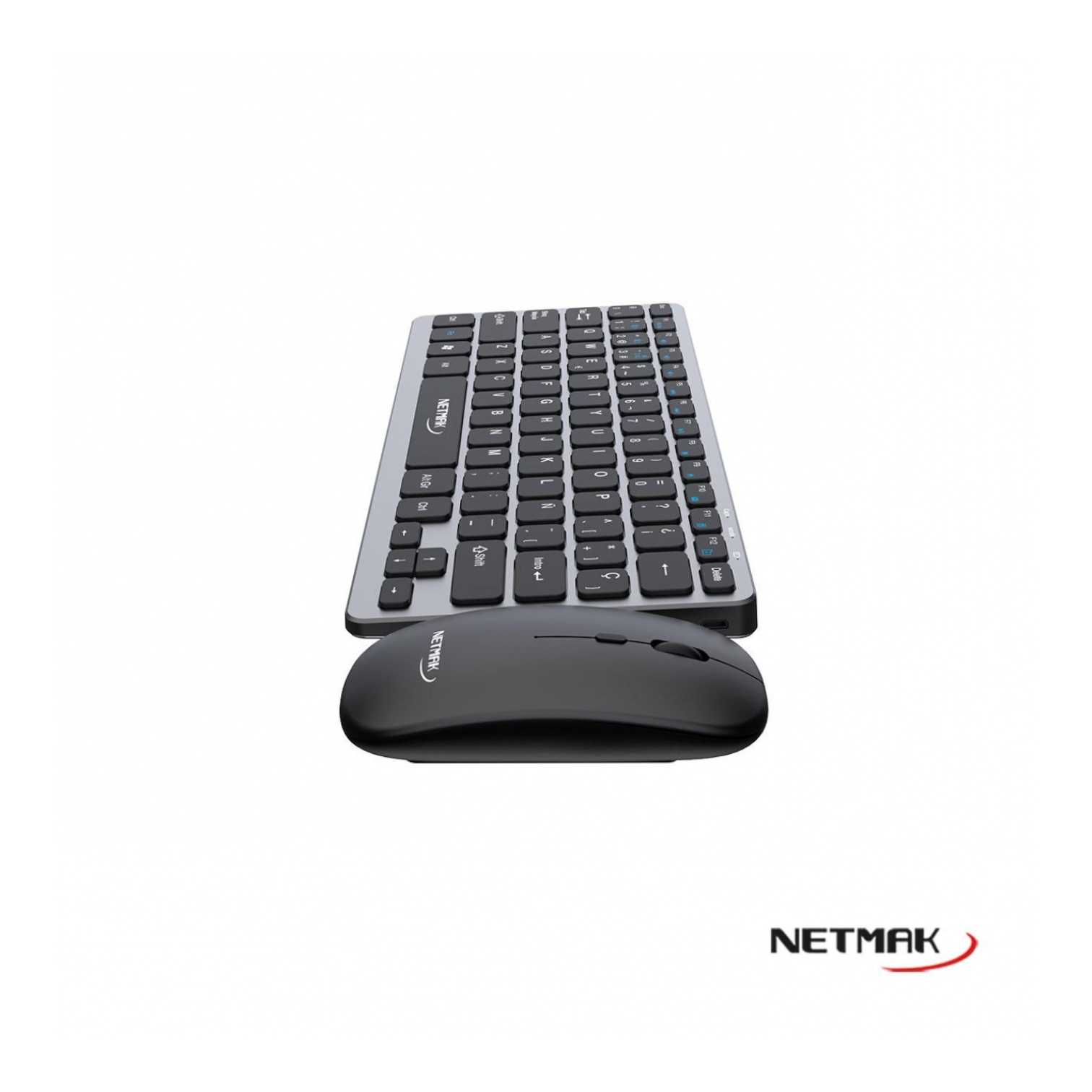 TECLADO Y MOUSE NETMAK INALAMBRICO + BT KB530 RECARGABLE